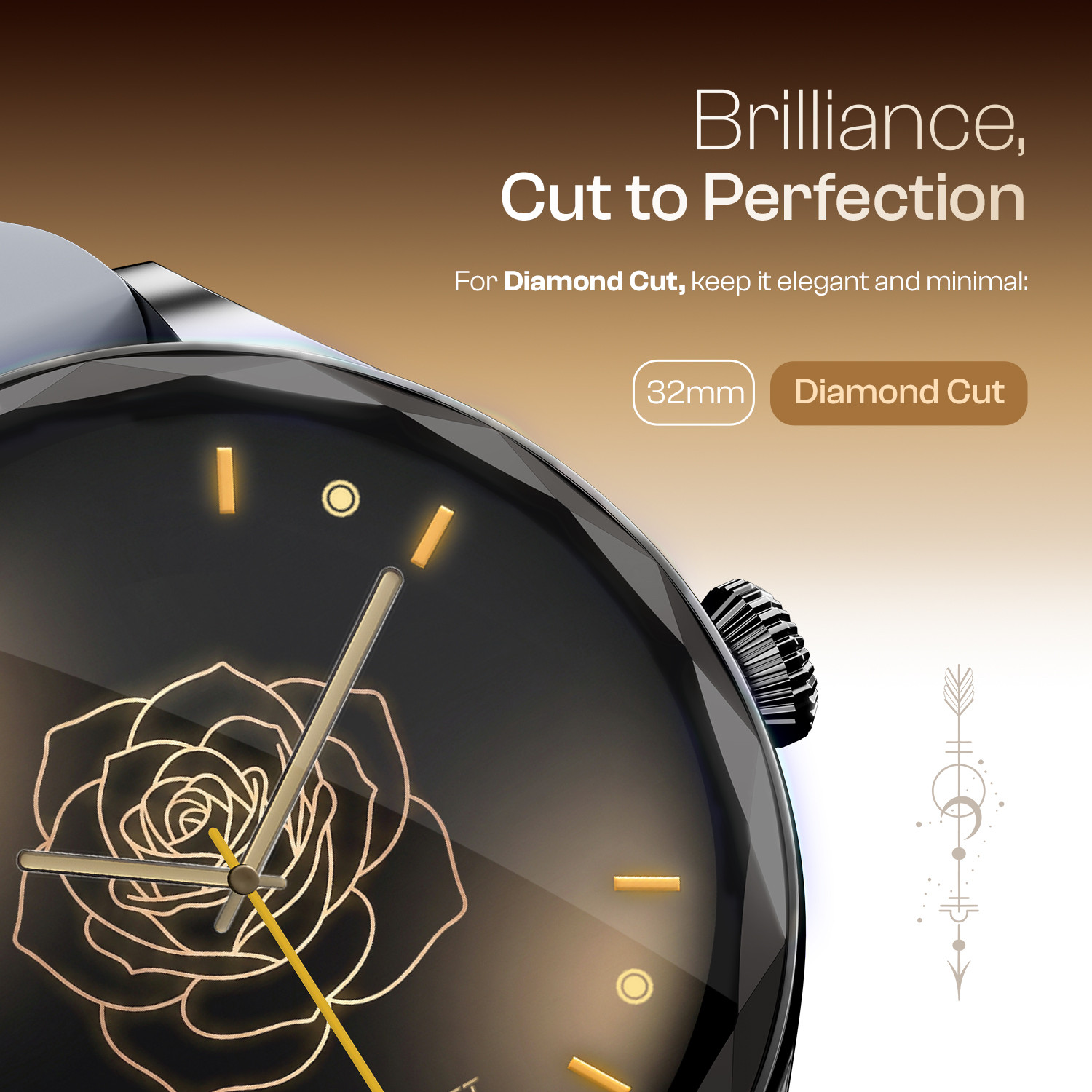Image of Fire-Boltt Hurricane Aura 1.26HD Display Diamond Cut Rotating Crown Wireless Charging Women Smartwatch
