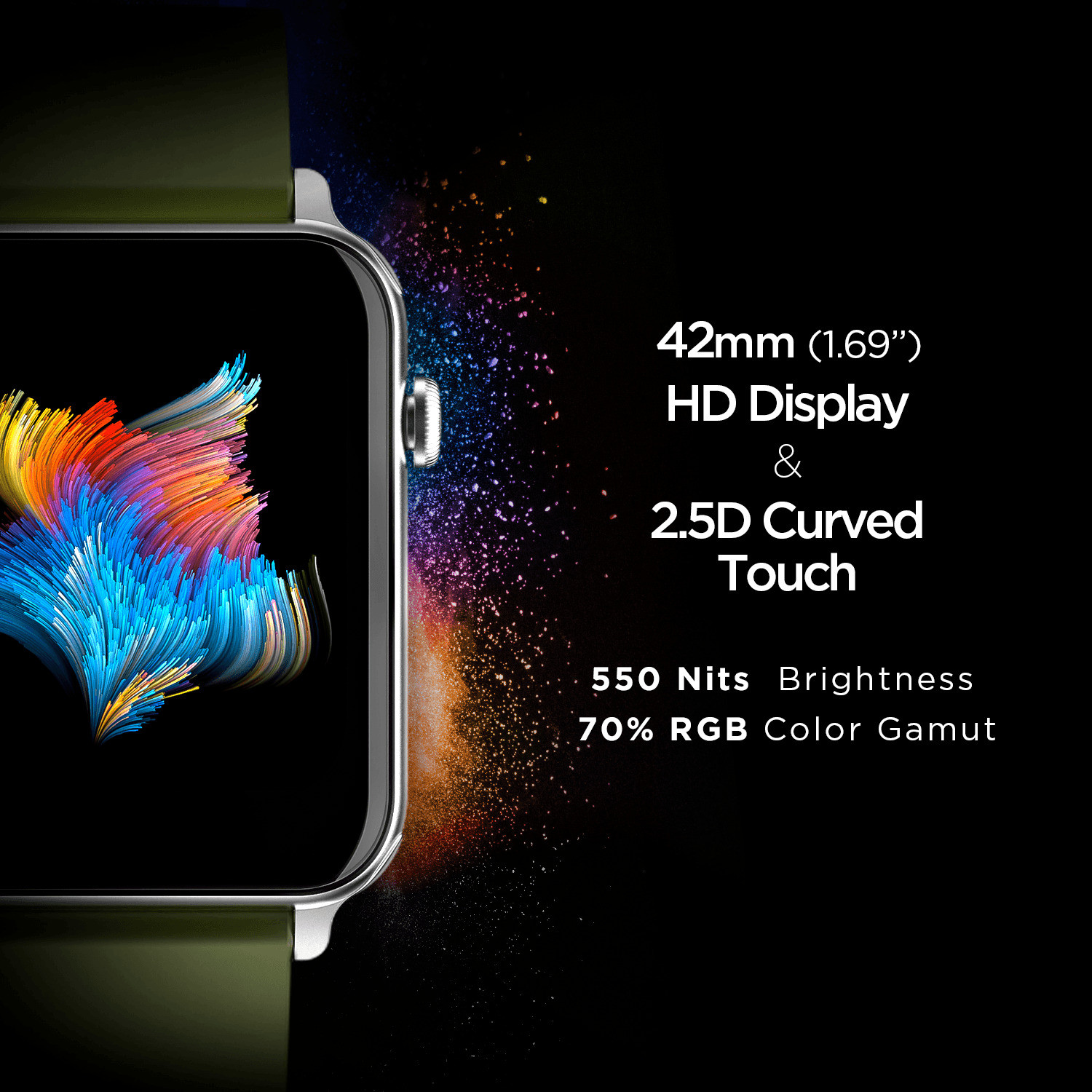 Image of boAt Storm Call w / 4.29 cm(1.69 inch), BT Calling & 550 Nits Brightness Smartwatch