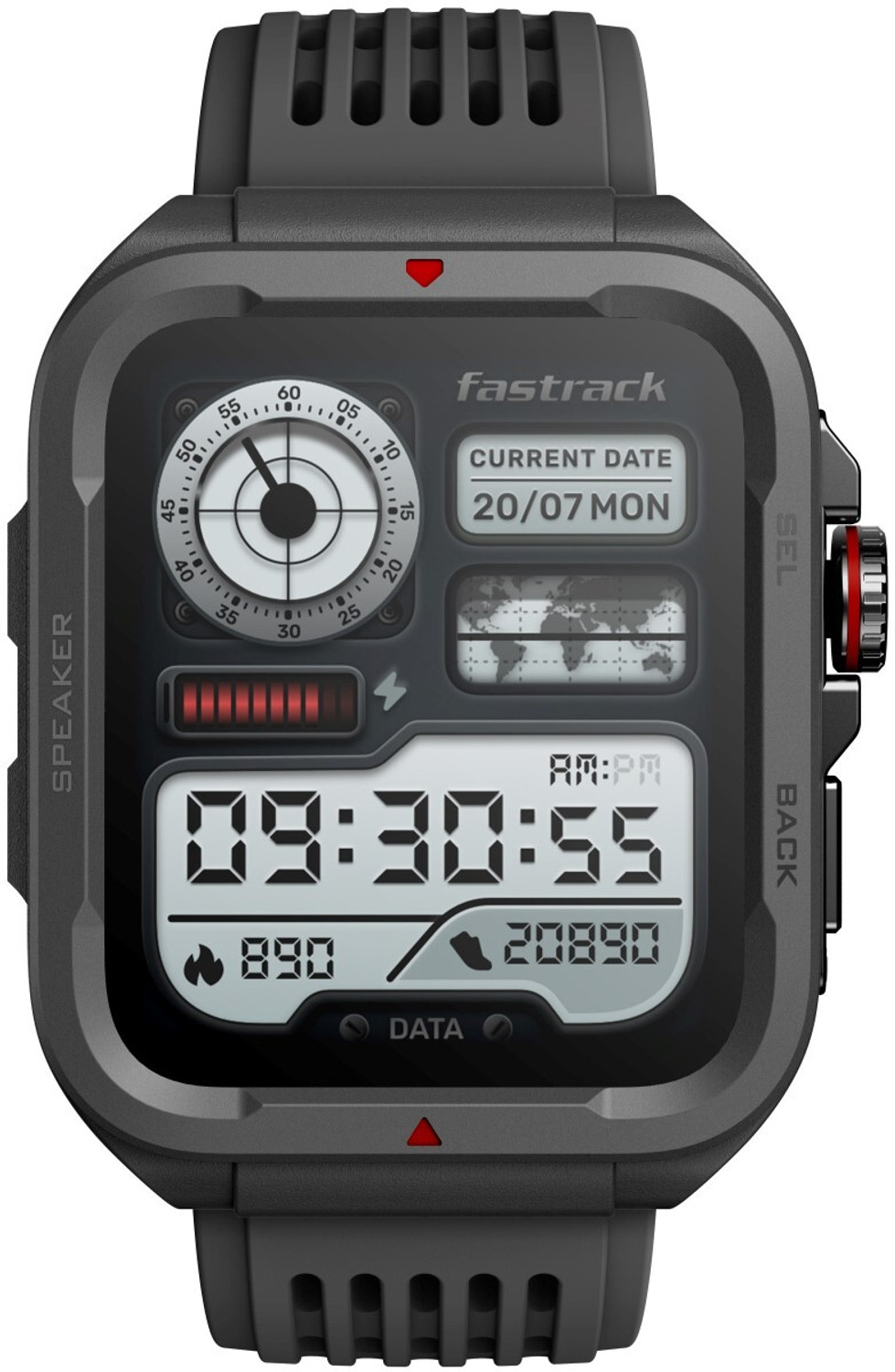 Image of Fastrack Active 1.83 inch HD Display,Functional Crown,BT Calling with Advanced Chipset Rugged Smartwatch