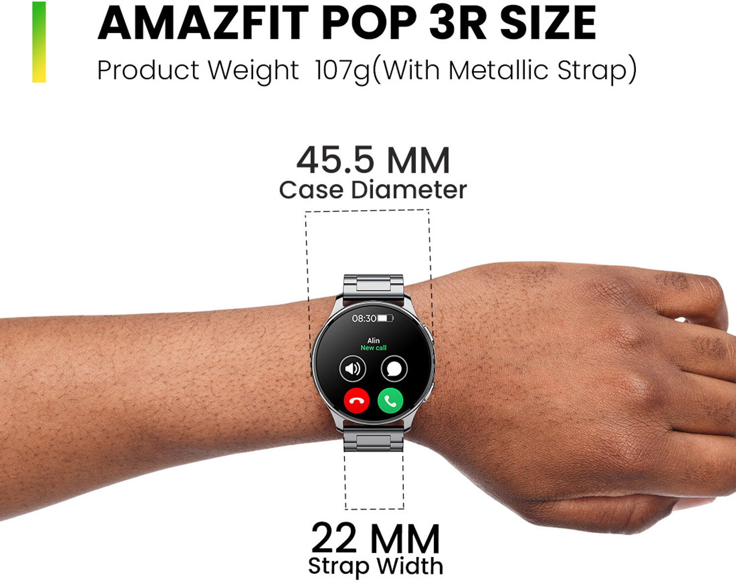 Image of AMAZFIT POP 3R With 1.43 inch AMOLED Display, BT Calling and AI Voice Assistance Smartwatch