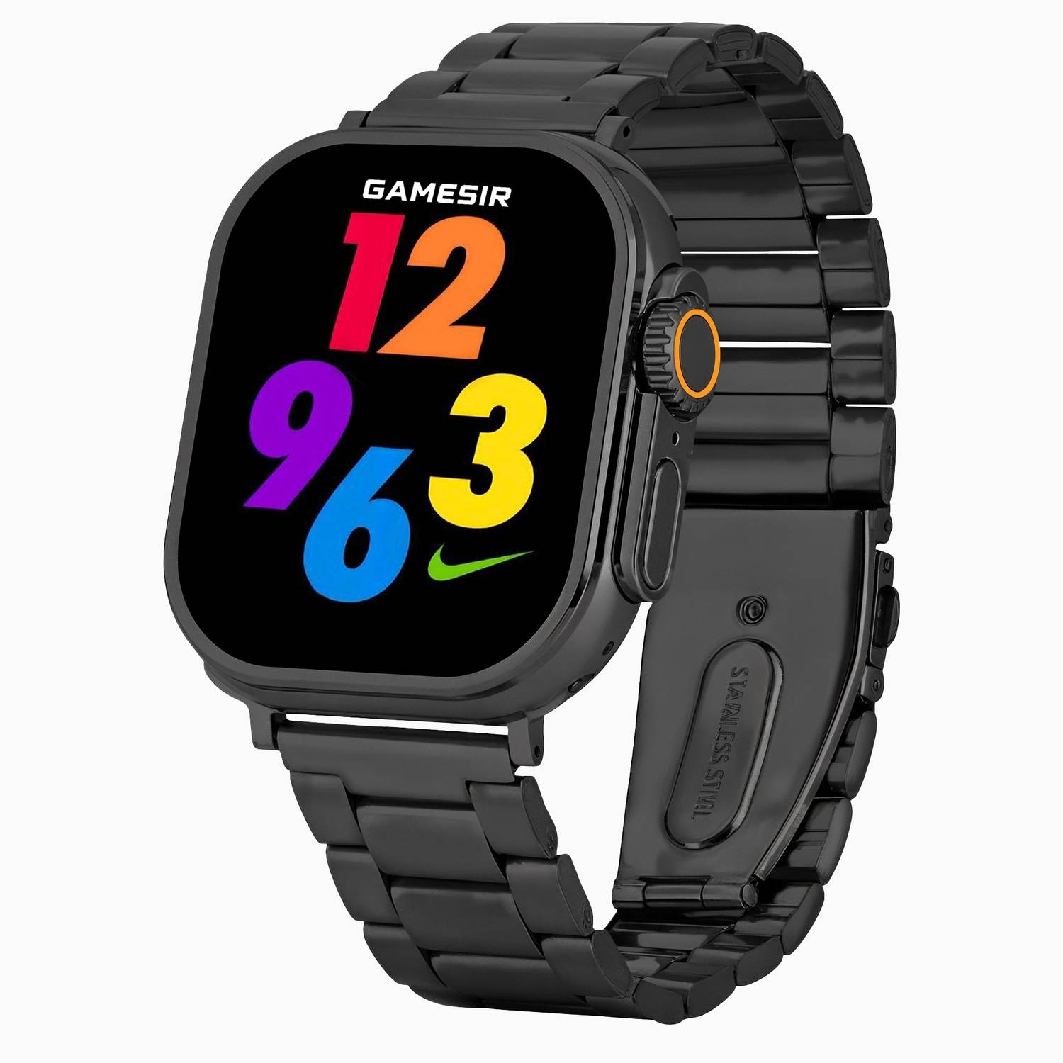 GameSir Black T800 Ultra Smartwatch Stainless Steel, BT Calling,