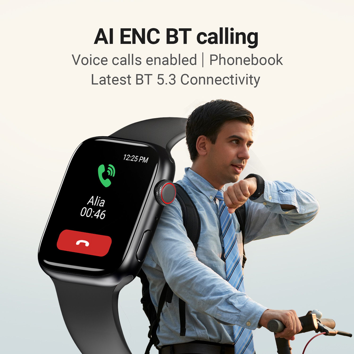 Image of CrossBeats Ignite S5 1.96 inch with 368*448 Pixels BT Calling 100+ Sports Mode 500+ Watch Faces Smartwatch