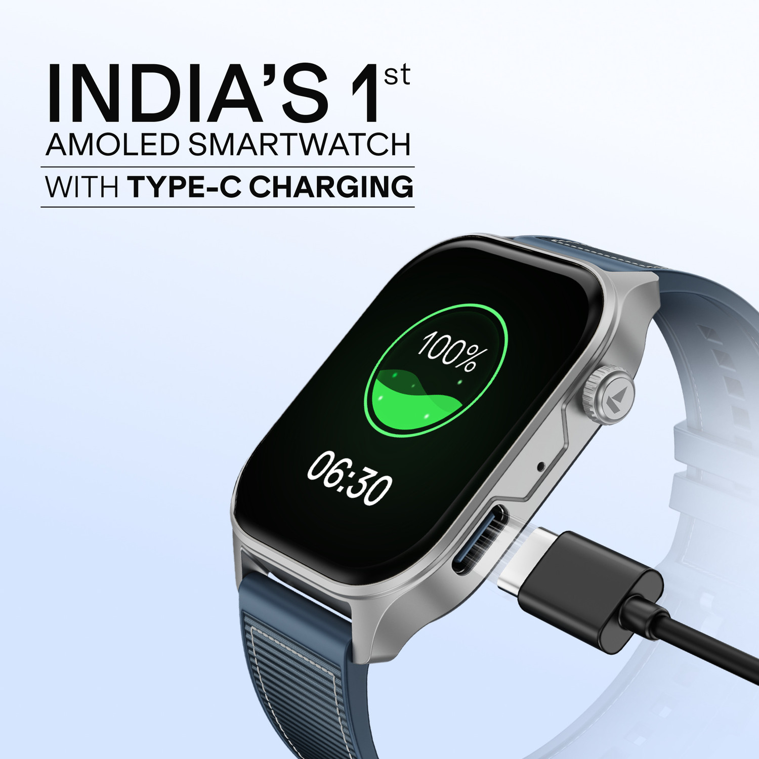 Image of boAt Ultima Vogue 2, Type-C , 1.96 inch AMOLED Display, 1000 nits, Metal body. Smartwatch