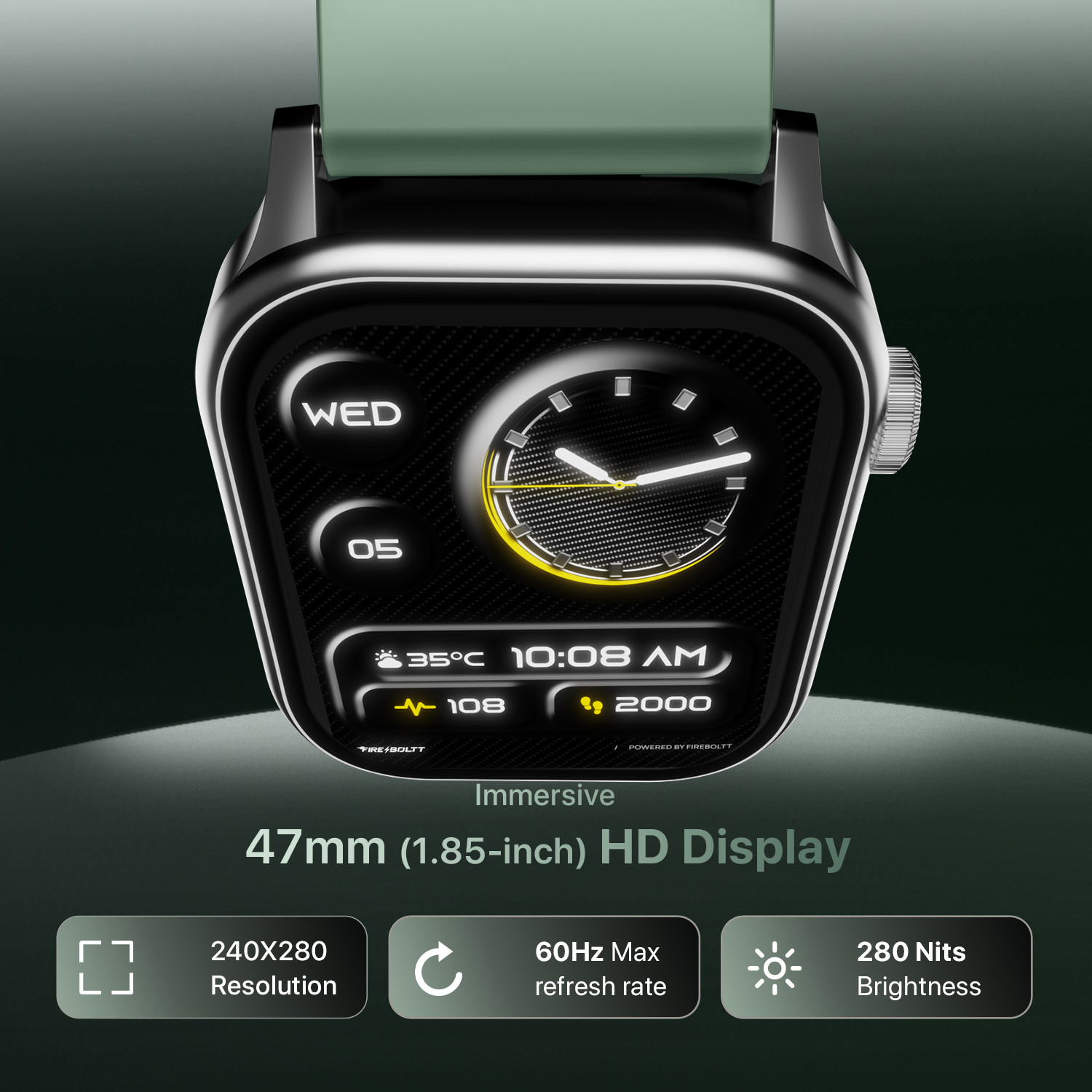 Image of Fire-Boltt Rise Bluetooth Calling 47mm (1.85) & Rotating Crown, 123 Sports Smartwatch