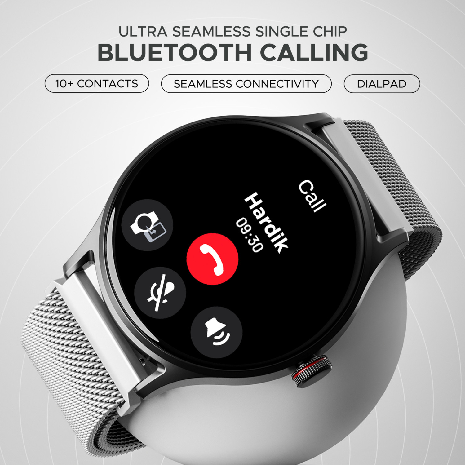 Image of boAt Lunar Vista w / 3.8 cm(1.52 inch) AuraVue AOD Display, BT Calling, Functional Crown Smartwatch