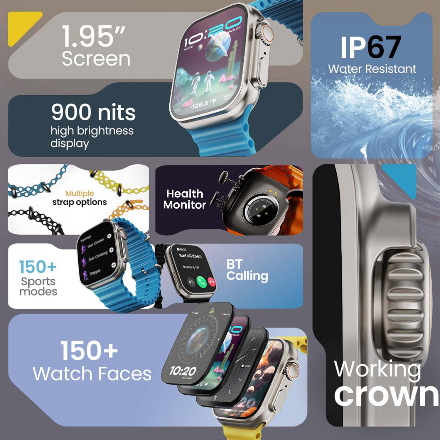 GOBOULT Crown 1.95 HD Display Smartwatch - Image 2
