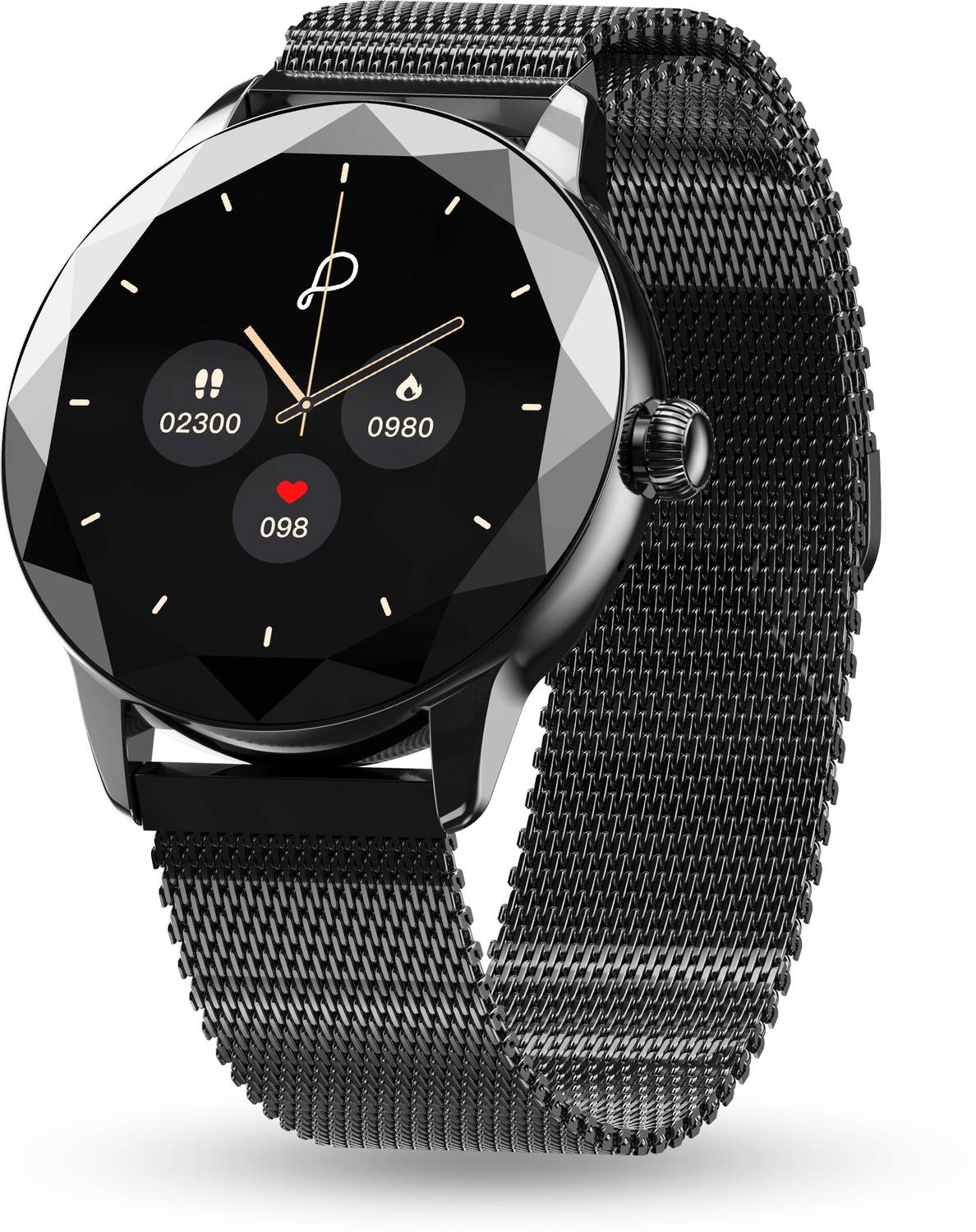 Pebble Vienna Women 1.27"Ultra HD Display,Diamond Cut Design, BT