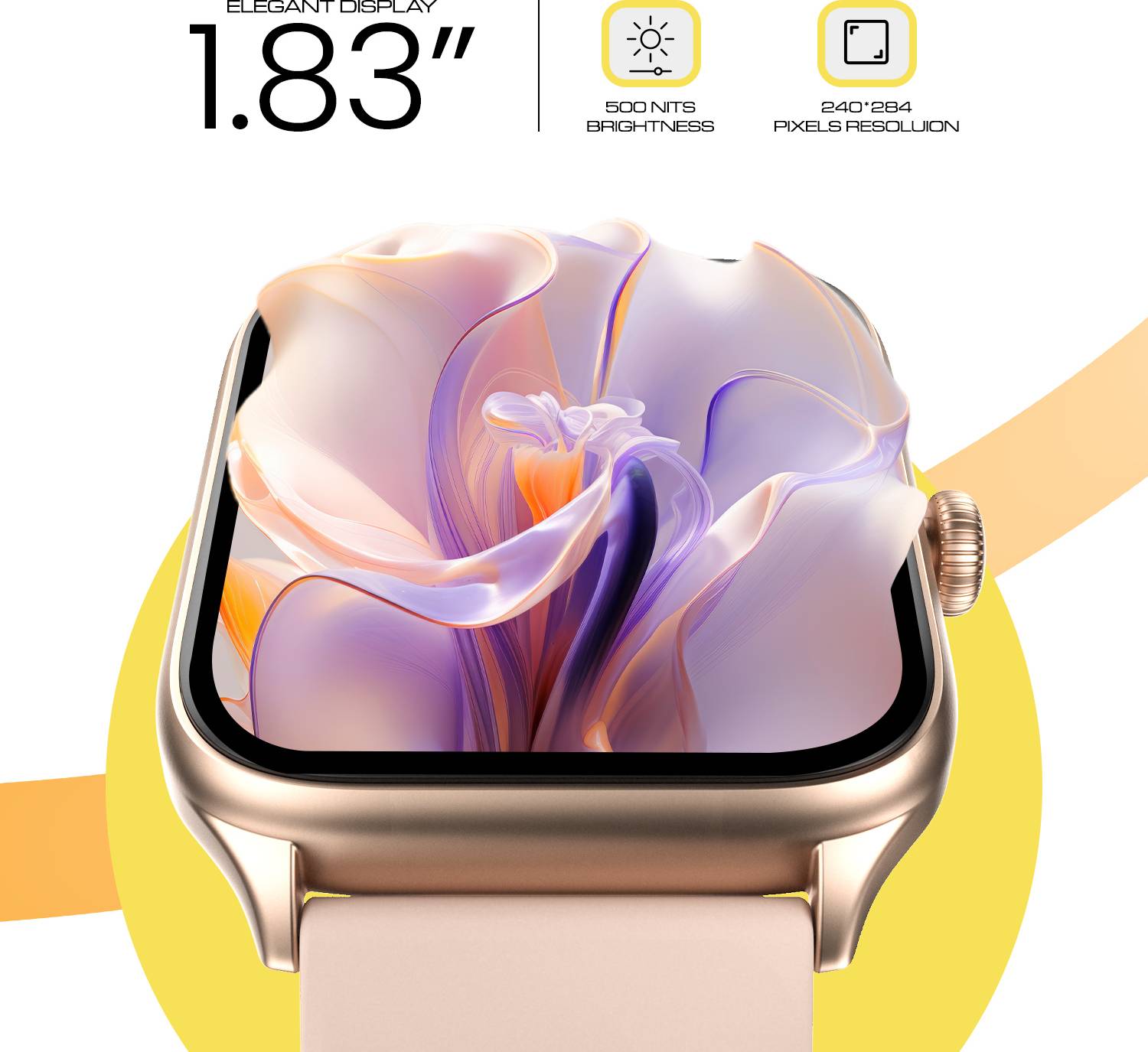 Cellecor केलेकर STEW 1.83" BT Calling, 500 NITS, AI Voice - Image 2