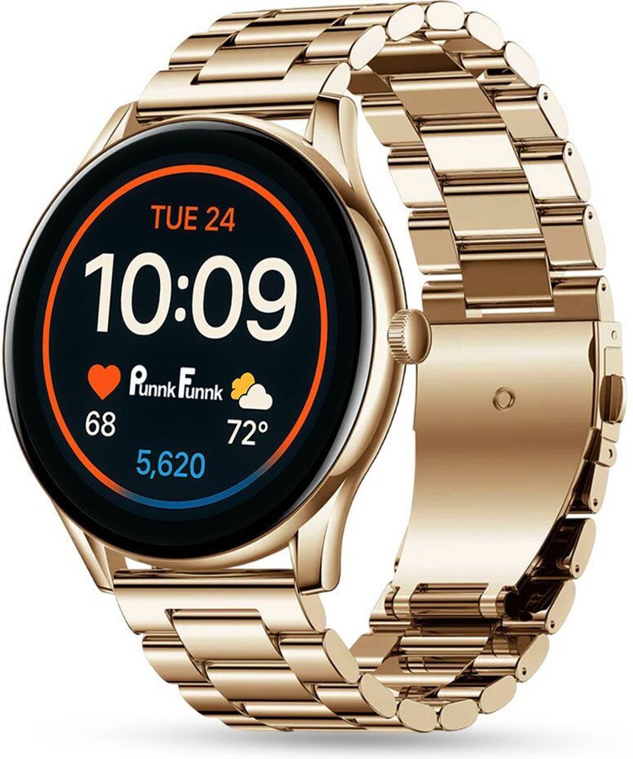 PunnkFunnk Round Smartwatch with Bluetooth Calling, SpO2, Heart R