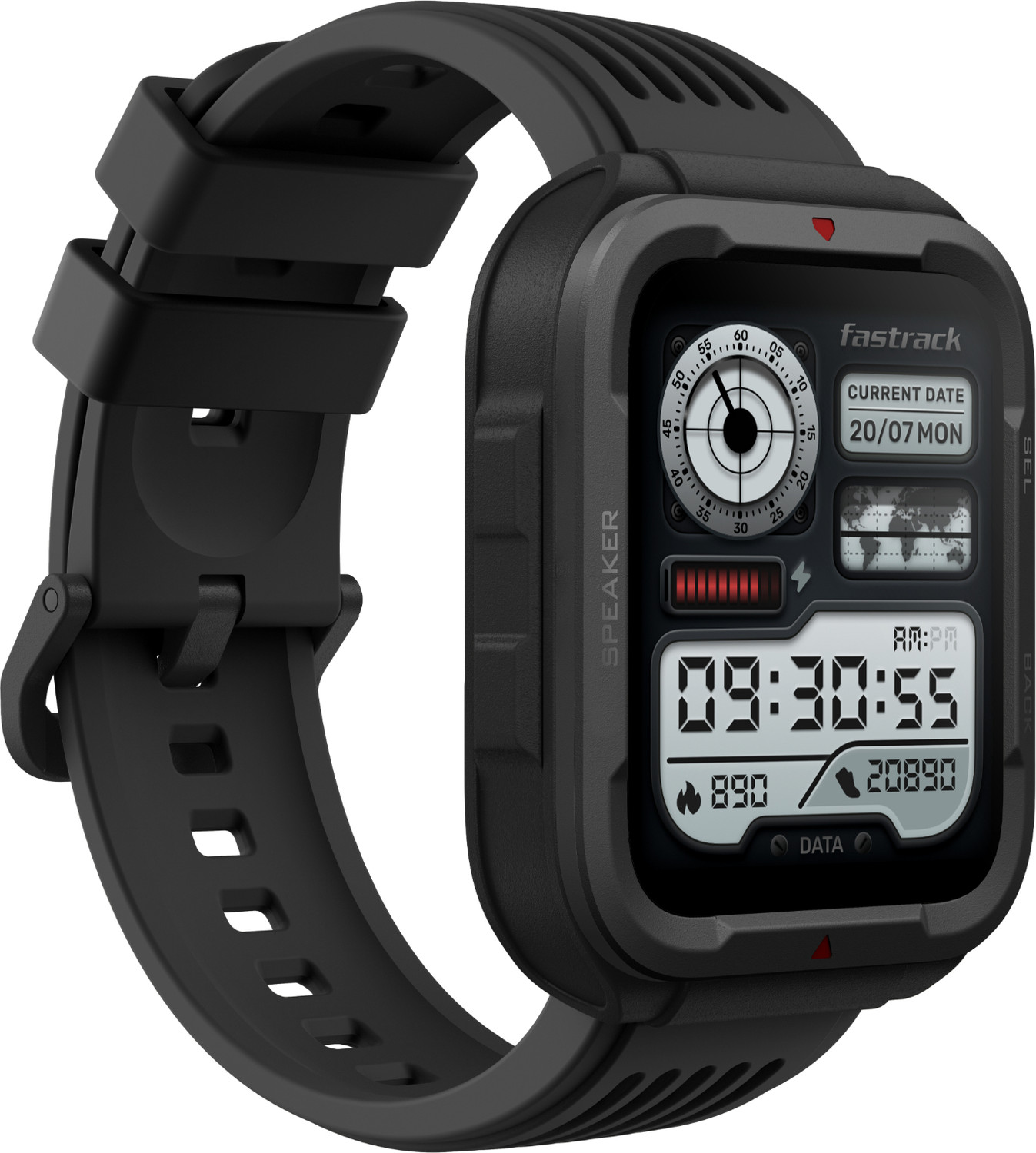 Image of Fastrack Active 1.83 inch HD Display,Functional Crown,BT Calling with Advanced Chipset Rugged Smartwatch