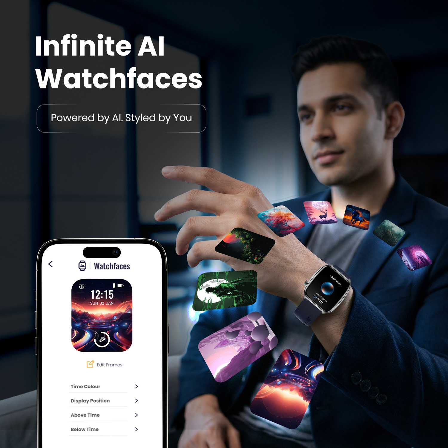 Image of TITAN Smart 4.0 1.93inch AMOLED Display | AI Watch Faces | BT Calling | Smart Wellness Smartwatch