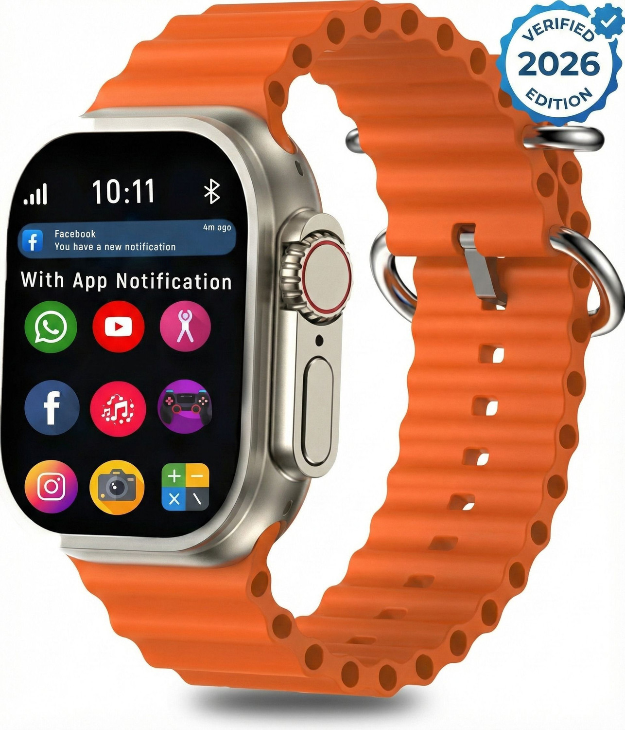 Image of Veritas Enterprises T800 Ultra Family Choice Smartwatch with Easy Navigation (Orange) Smartwatch