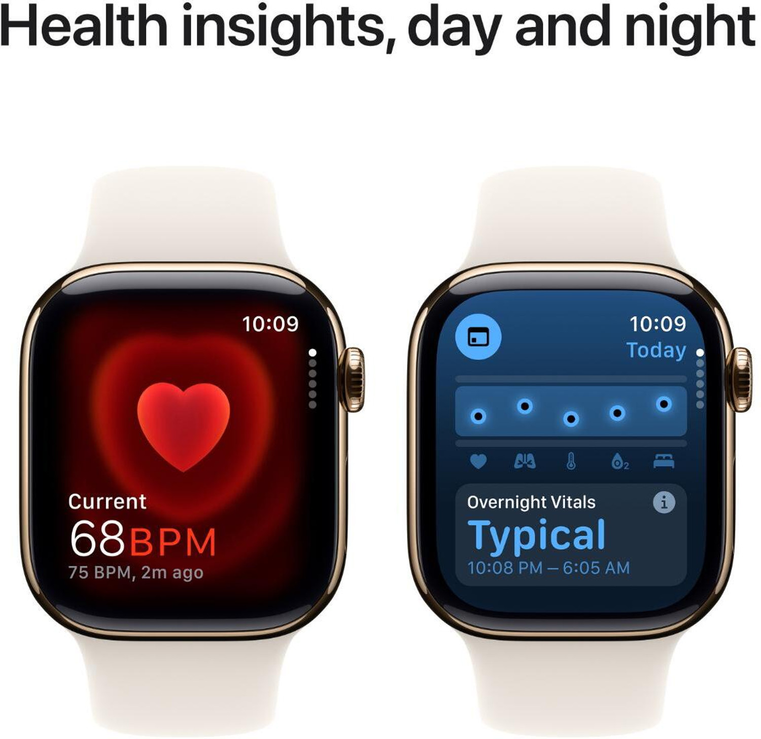 Image of Apple Watch Series 10 GPS + Cellular 42mm Gold Titanium with Starlight Sport Band