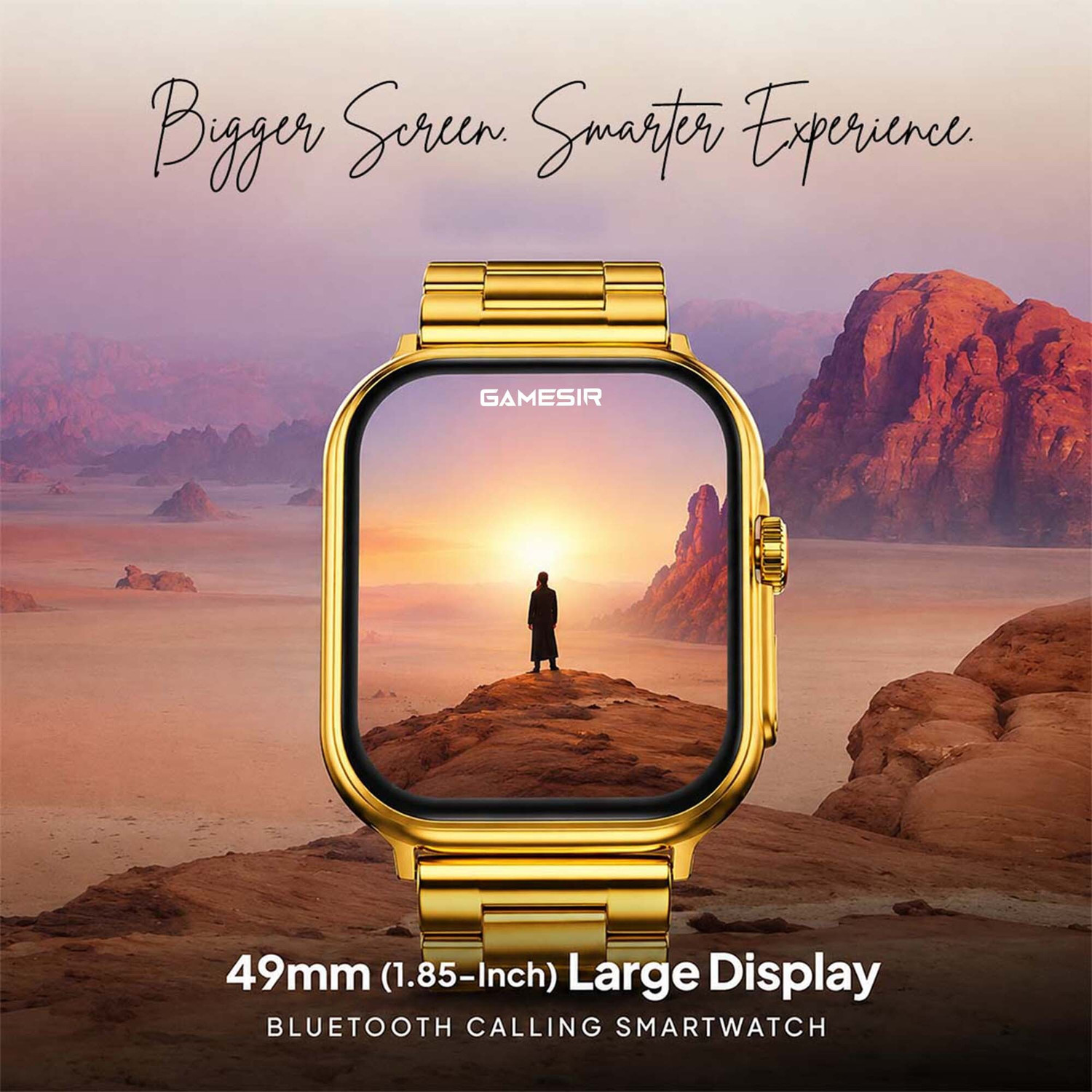 Image of GameSir S9 Ultra Smartwatch with Fitness Tracking & Long Battery Life Smartwatch (Gold Strap, Free Size)