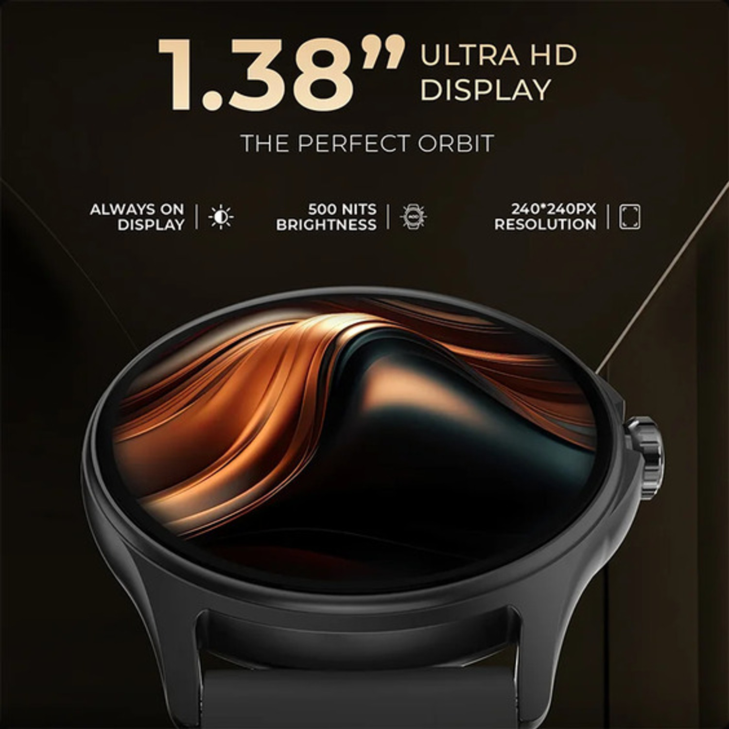 Image of beatXP Sigma 1.38 inch HD Display, Bluetooth Calling, Heart Tracking & AI Voice Assistant Smartwatch (Black Strap, 1.38)