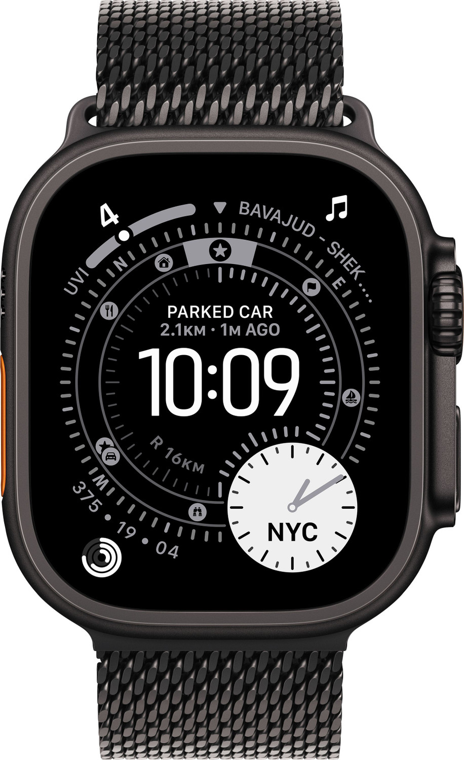 Image of Apple Watch Ultra 3 GPS + Cellular 49mm Black Titanium Case Milanese Loop - Large