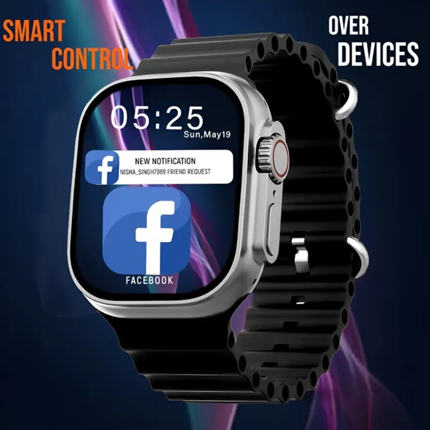 Image of Onikuma T800 BT watch 2in Big Screen Sunlight Proof Display Music Play Insta WA Notifier Smartwatch
