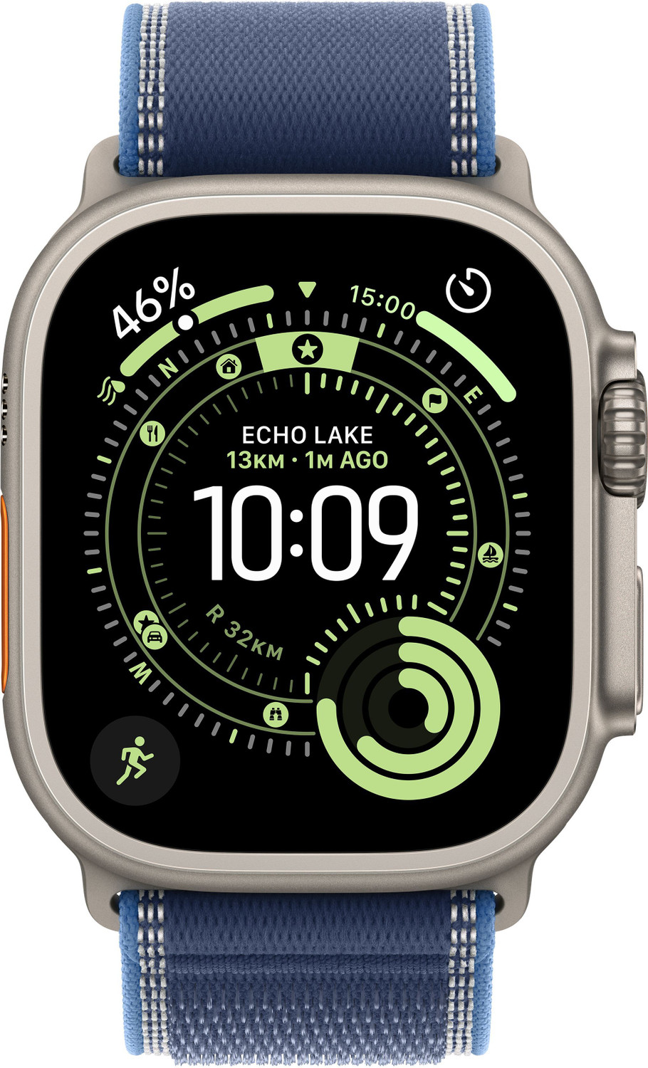 Image of Apple Watch Ultra 3 GPS + Cellular 49mm Titanium Case Blue /Bright Blue Trail Loop- M /L