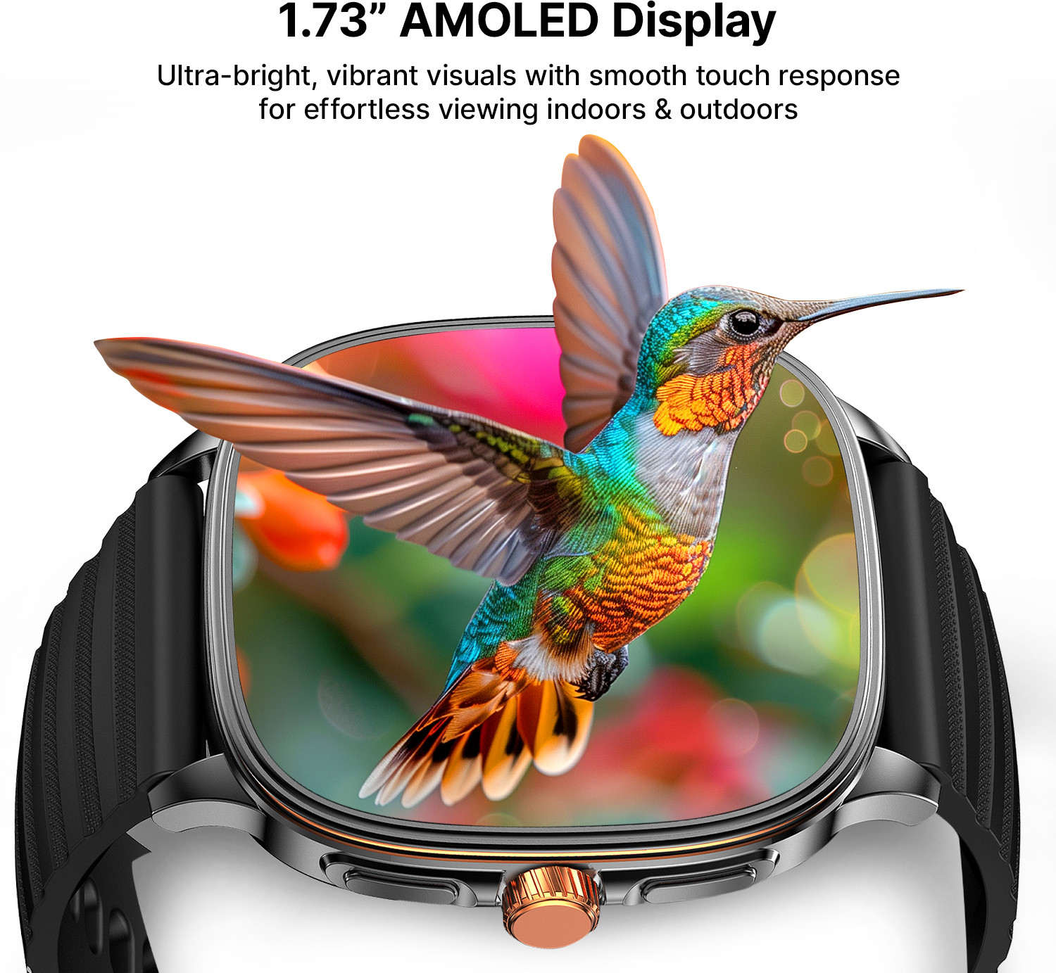 Image of Ai+ NovaWatch Active 9mm Slim, 1.73 inch AMOLED Display, BT Calling, IP68 Smartwatch