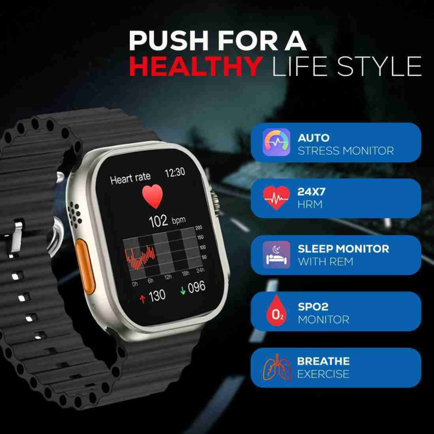 Image of CIHROX Android Smart Watch Men 4G Network BT Call GPS X8 Ultra S2 Smartwatch Smartwatch (Black Strap, Free)