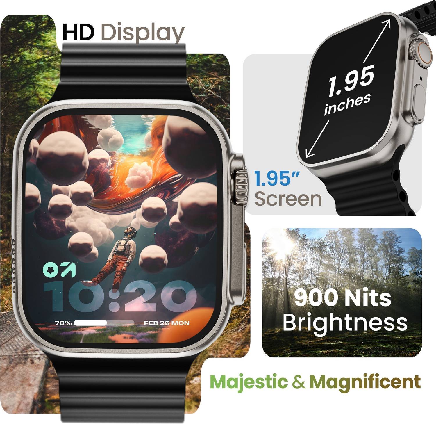 GOBOULT Crown 1.95'' HD Display Smartwatch - Image 3