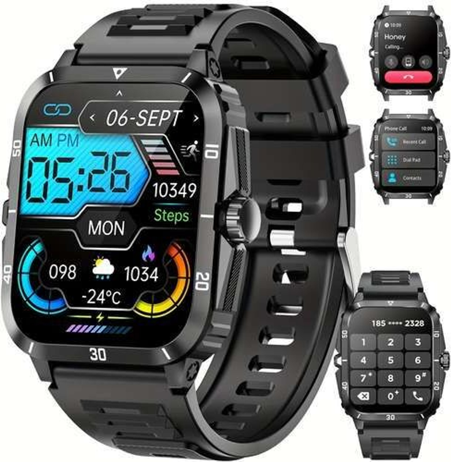 Image of Onikuma T800 BT watch 2in Big Screen Sunlight Proof Display Music Play Insta WA Notifier Smartwatch