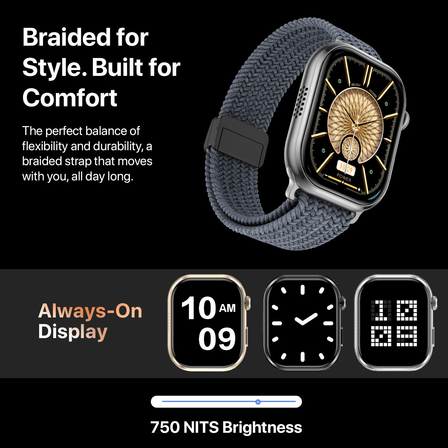 Image of Fire-Boltt Brillia Pro 51.3mm (2.02) Largest AMOLED Display, Bluetooth Calling,Premium Look Smartwatch