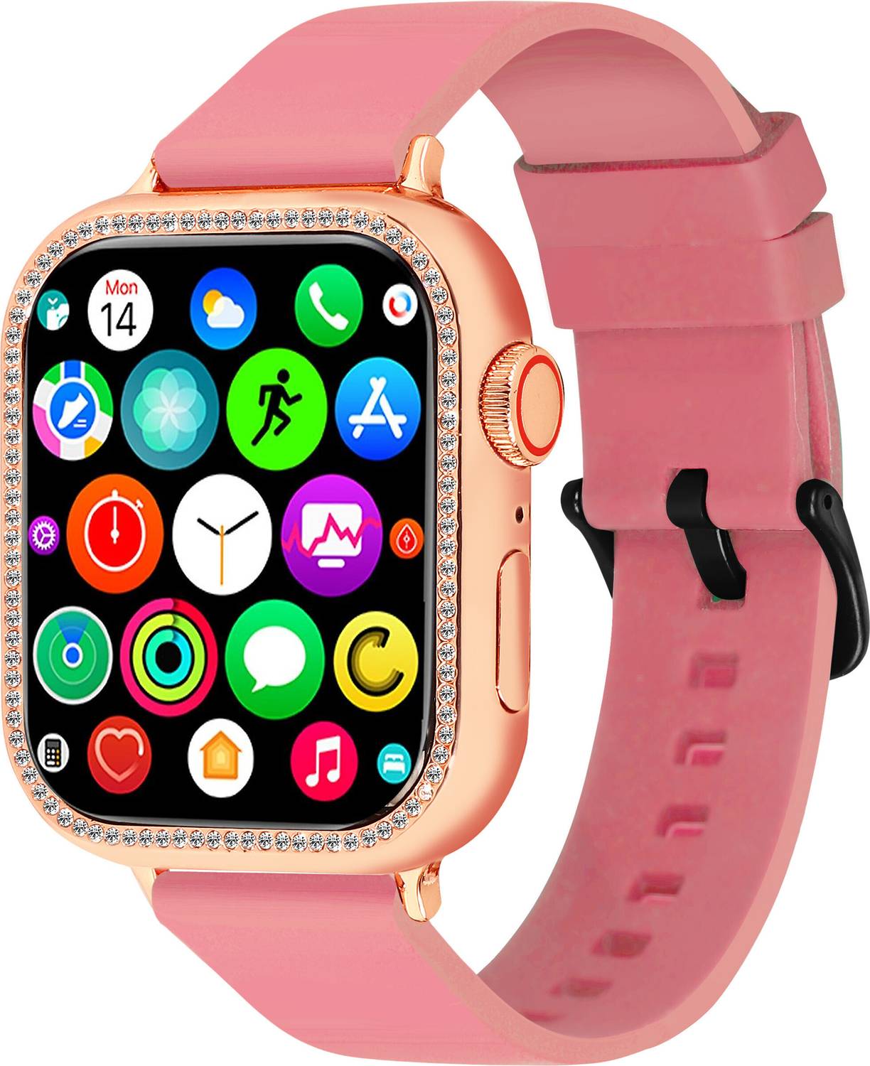 Waunset Rose Gold with Diamond cut ,Metal Strap, BT Calling Smart