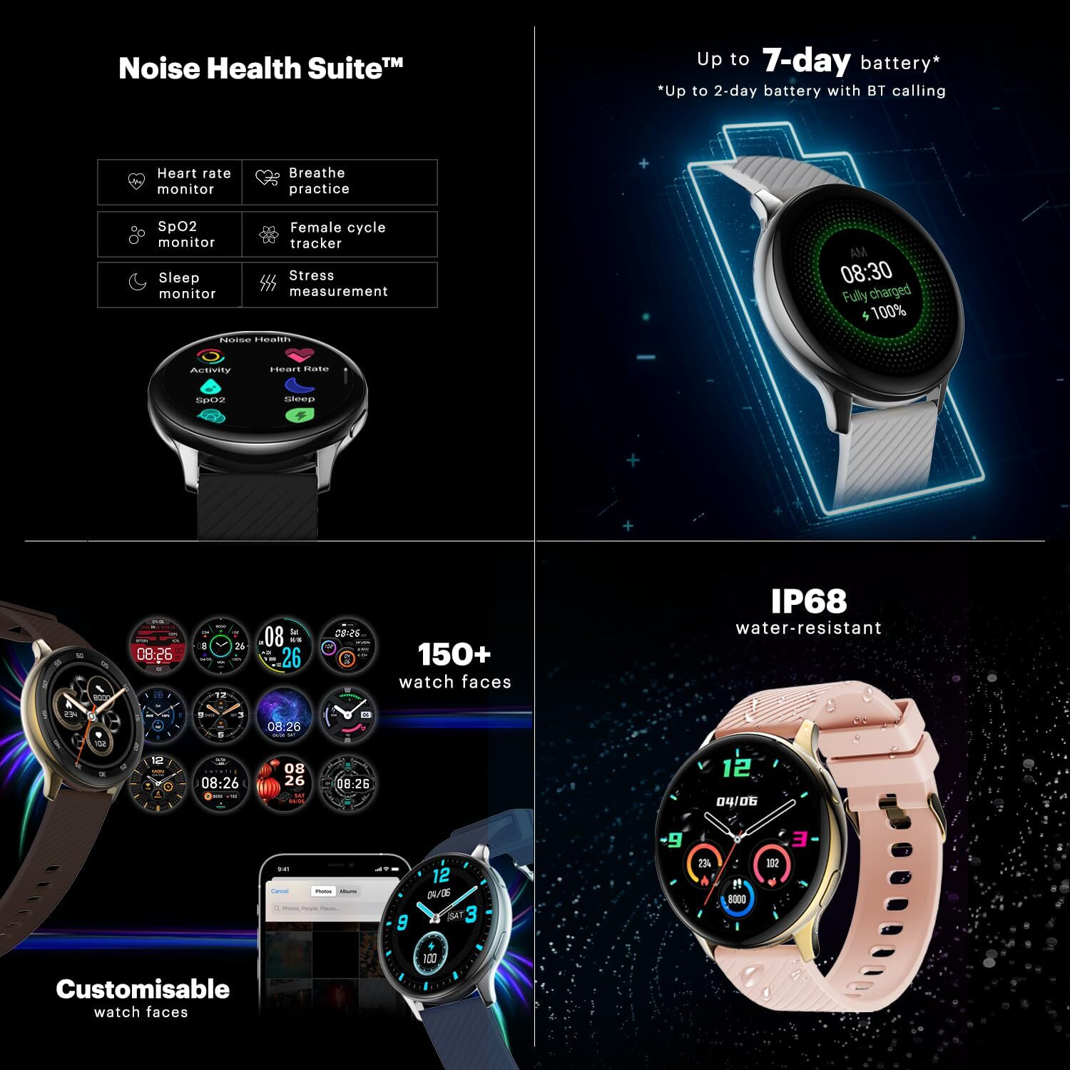Image of Noise Vortex Plus, 1.46'' AMOLED Display, BT Calling, Sleek Metal Finish Smartwatch