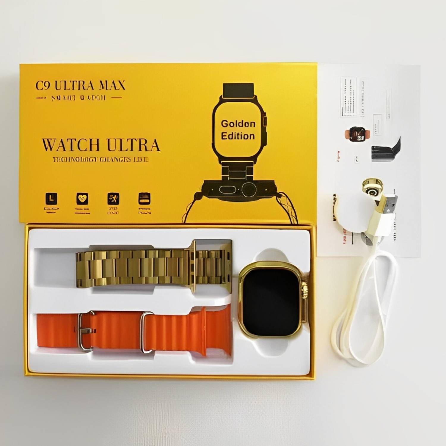 ATSK HUB C9 Ultra Dark Golden BT Microphone Calling with 25+ New Features NO Color Fade Smartwatch