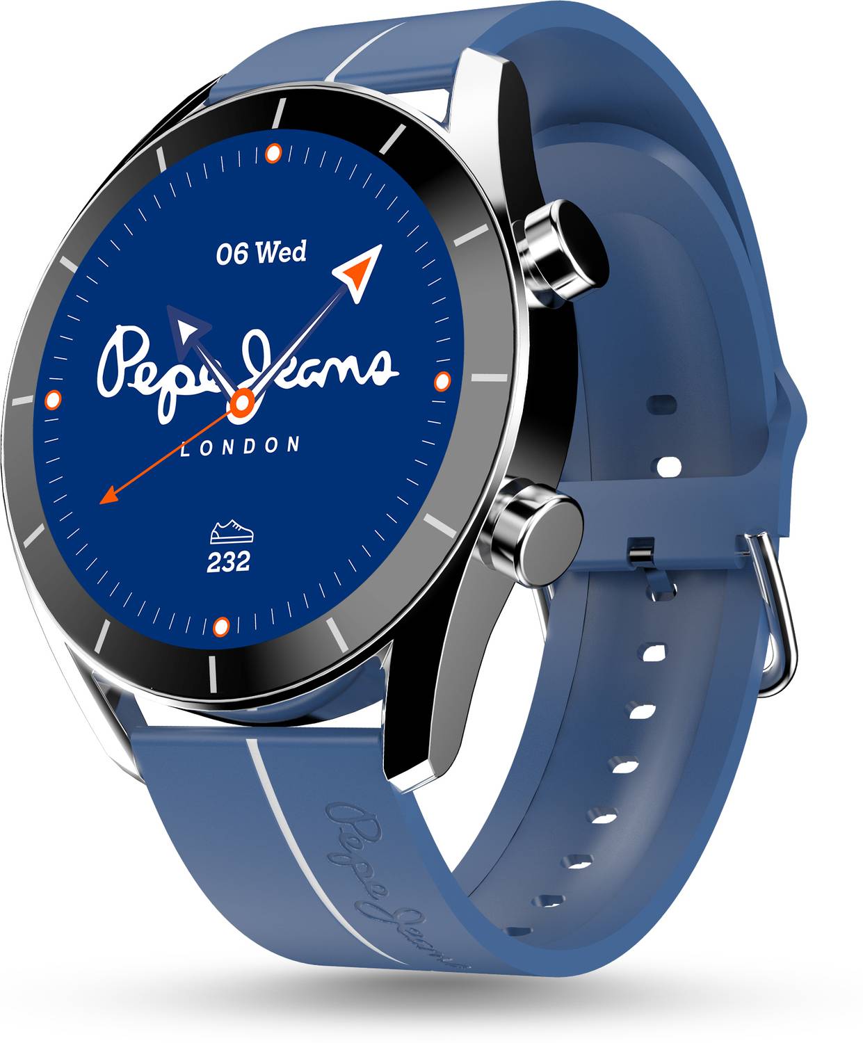 Pebble X Pepe Jeans Designer Smartwatch (Blue Strap, Free Size)