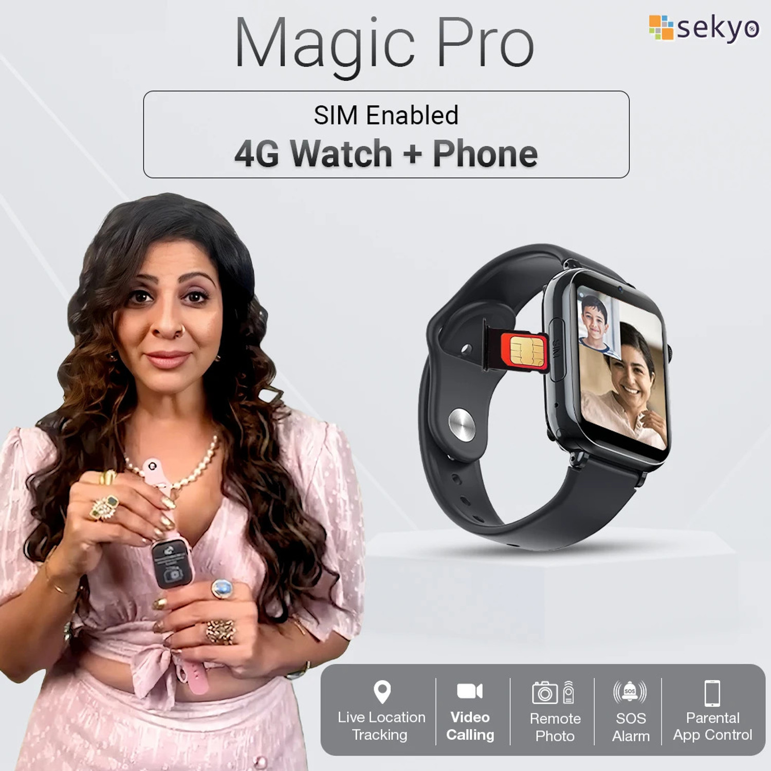 Image of Sekyo Magic Pro Calling Smartwatch for Kids | GPS | 4G | Voice /Video Call | Pedometer Smartwatch