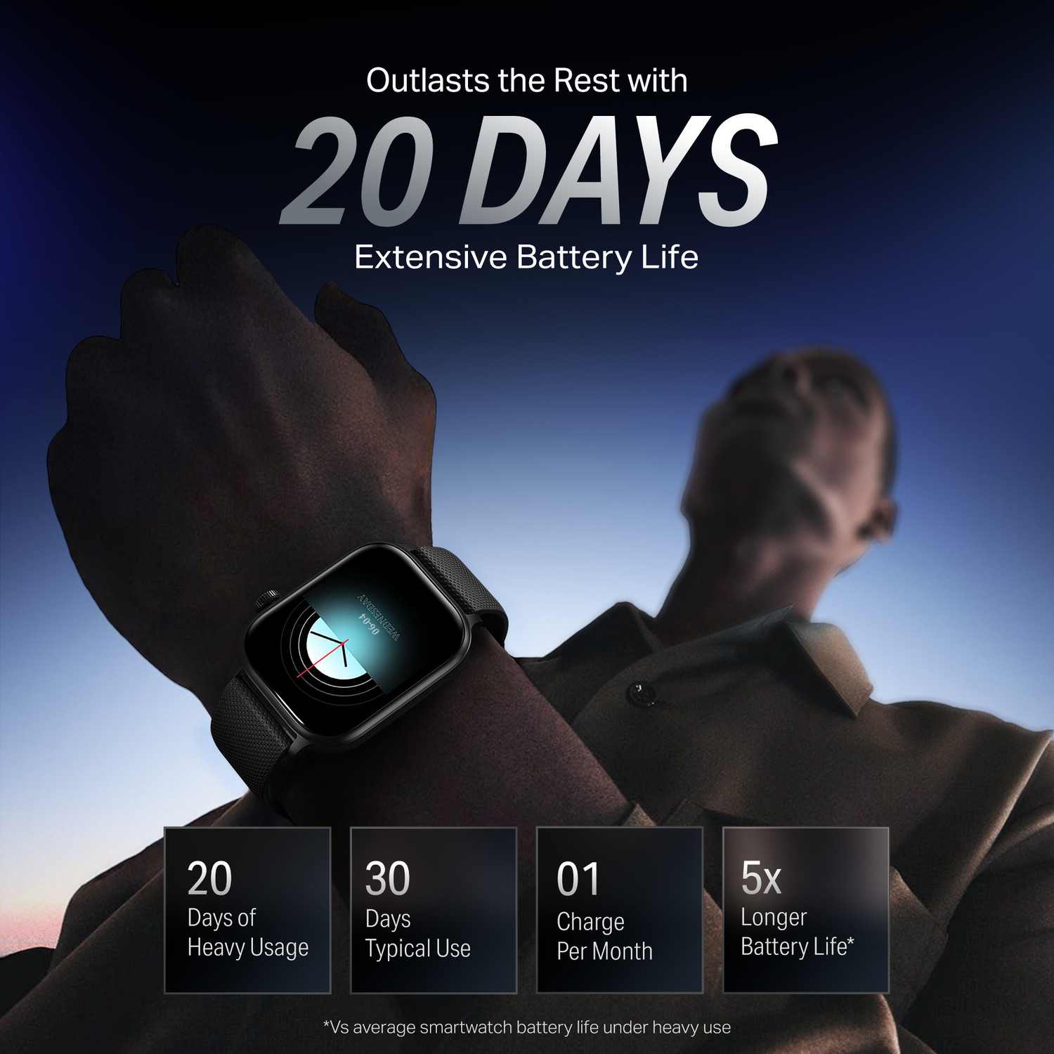 Image of boAt Storm Infinity Plus, 20 Days BIG Battery, ASAP Charge, 1.96 inch(4.97 cm) HD Display Smartwatch