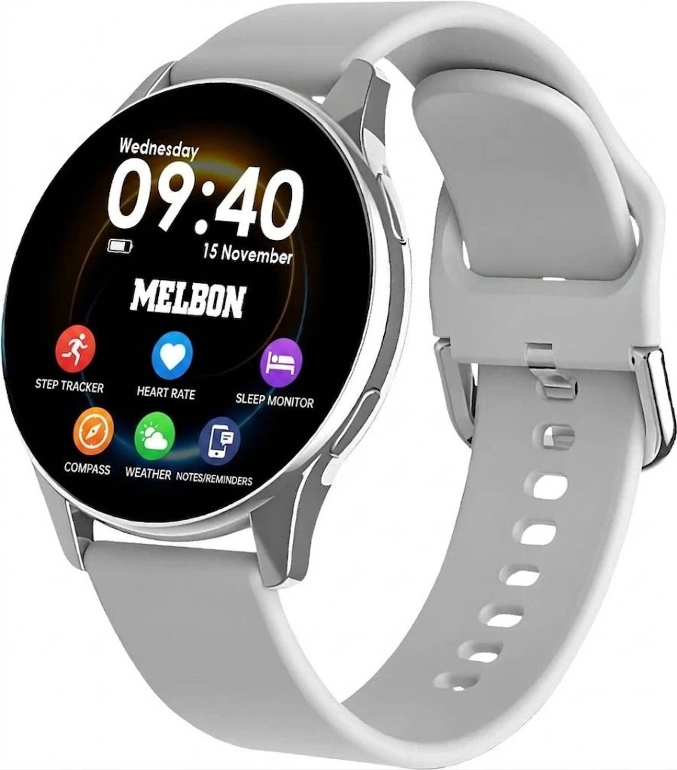 Melbon Active 2 Grey Smart Watch Fitness Tracker, Heart Rate Mo