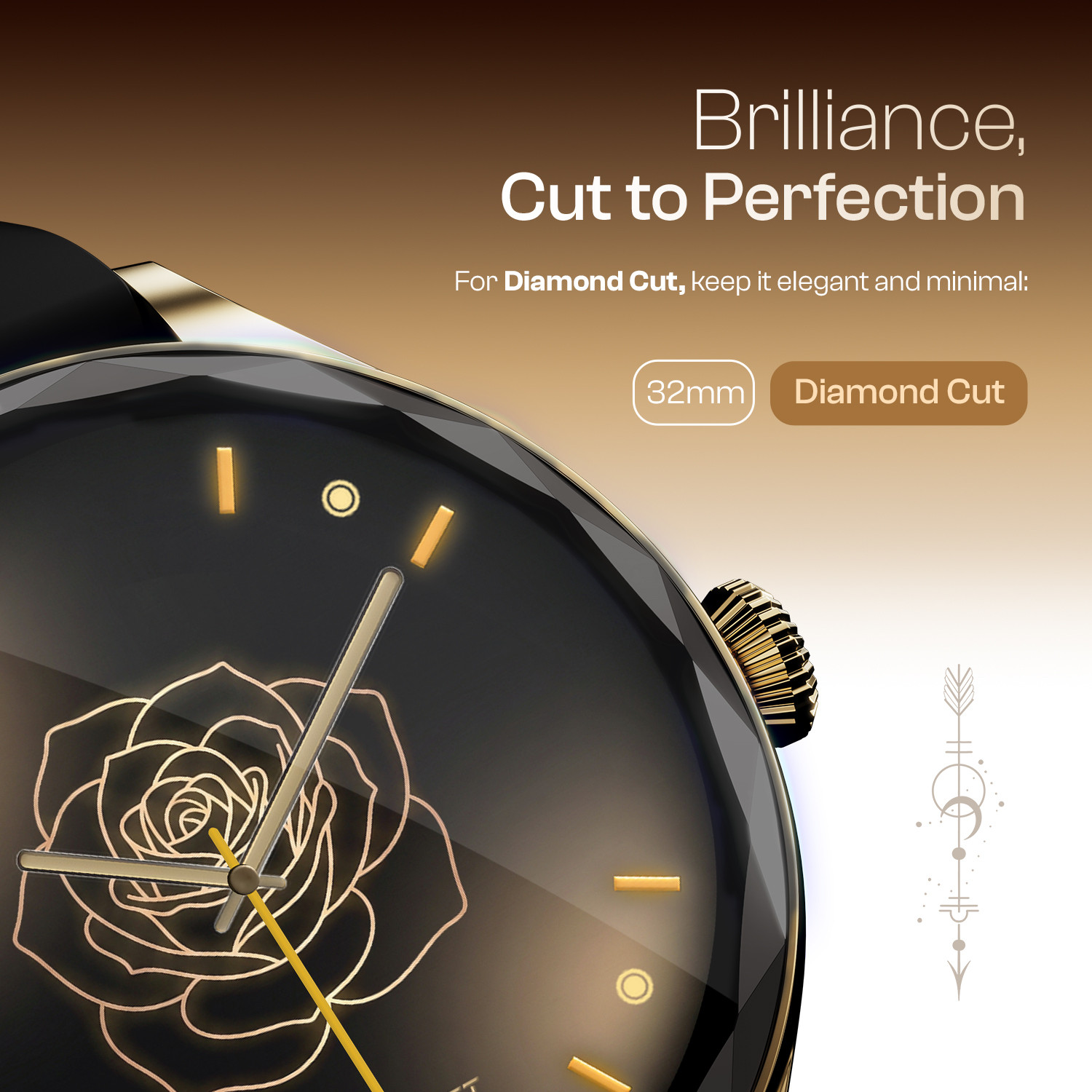 Image of Fire-Boltt Hurricane Aura 1.26HD Display Diamond Cut Rotating Crown Wireless Charging Women Smartwatch