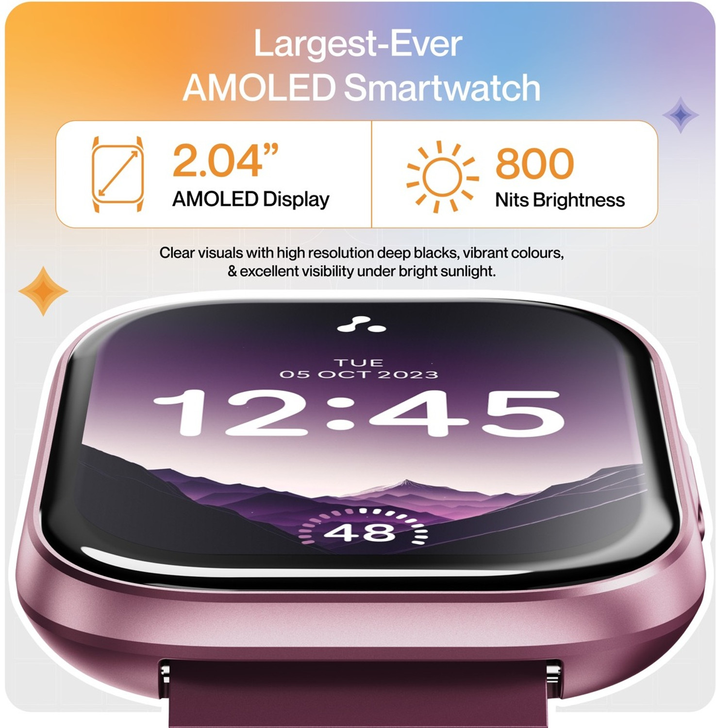 Image of Ambrane Fyre 2.04 AMOLED 368*448px High Resolution, BT Calling and 100+ Sports Modes Smartwatch