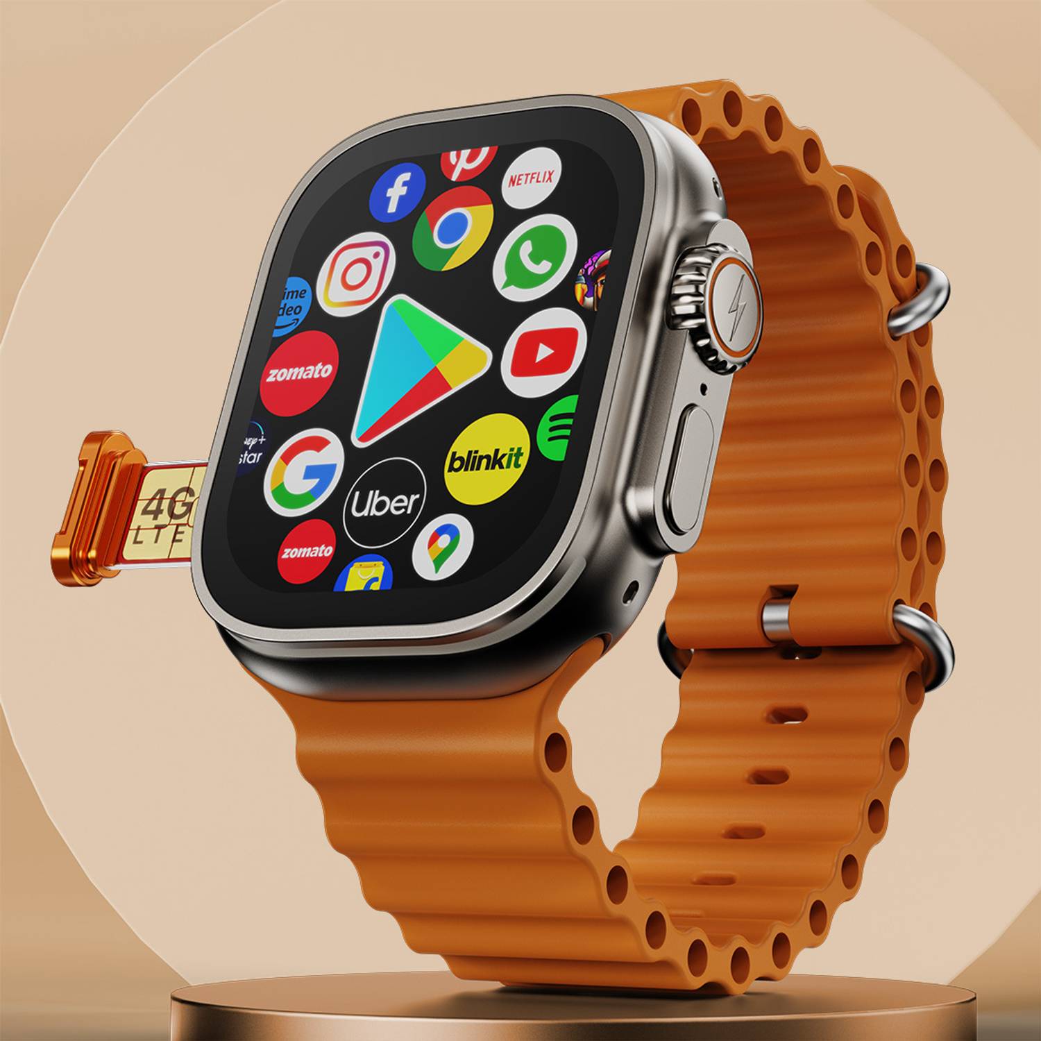 Fire-Boltt Oracle Smartwatch Orange - Image 1