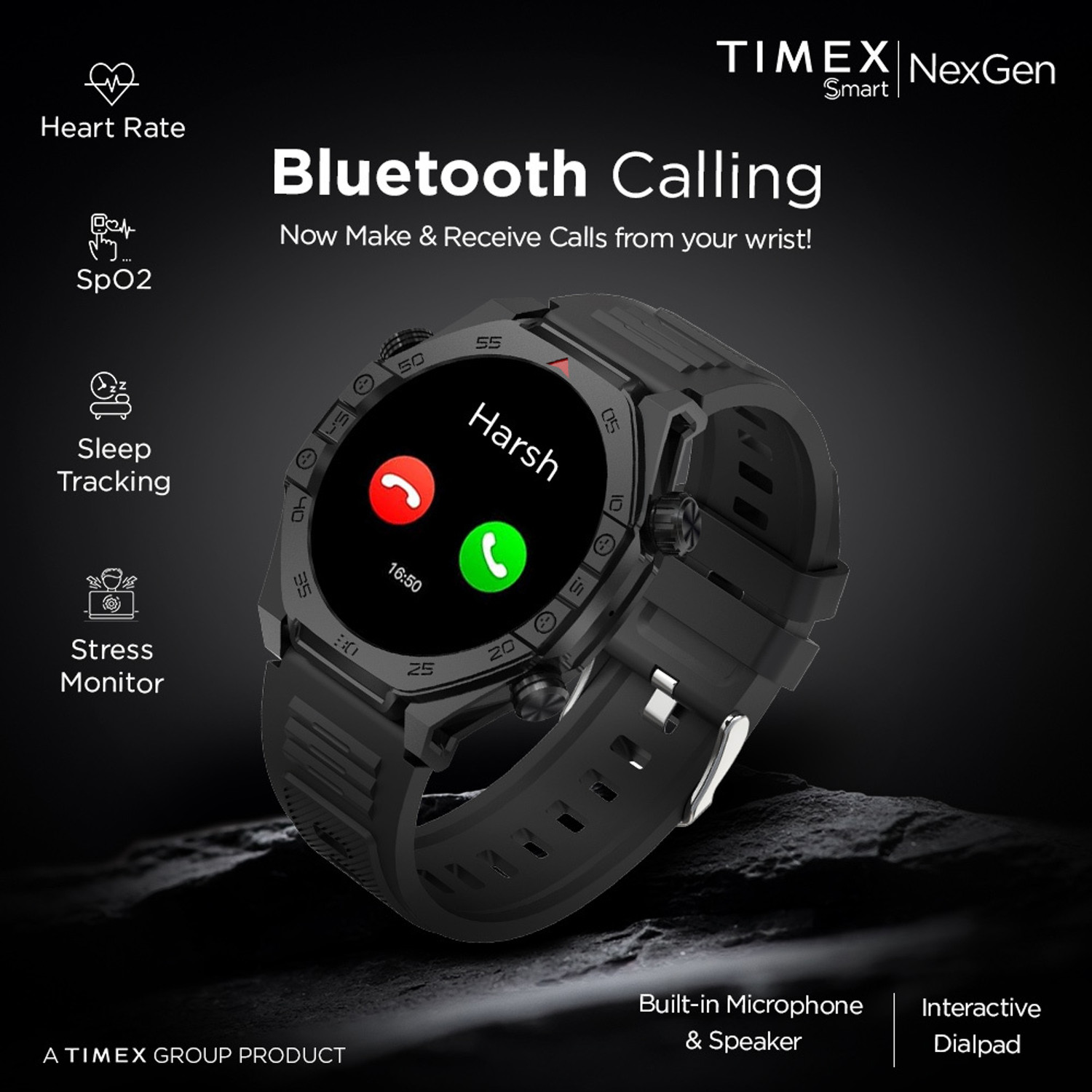 Image of TIMEX Smart NexGen 1.43 inch(3.6cm) AMOLED Display with BT Calling Unisex TWTXW702T Smartwatch