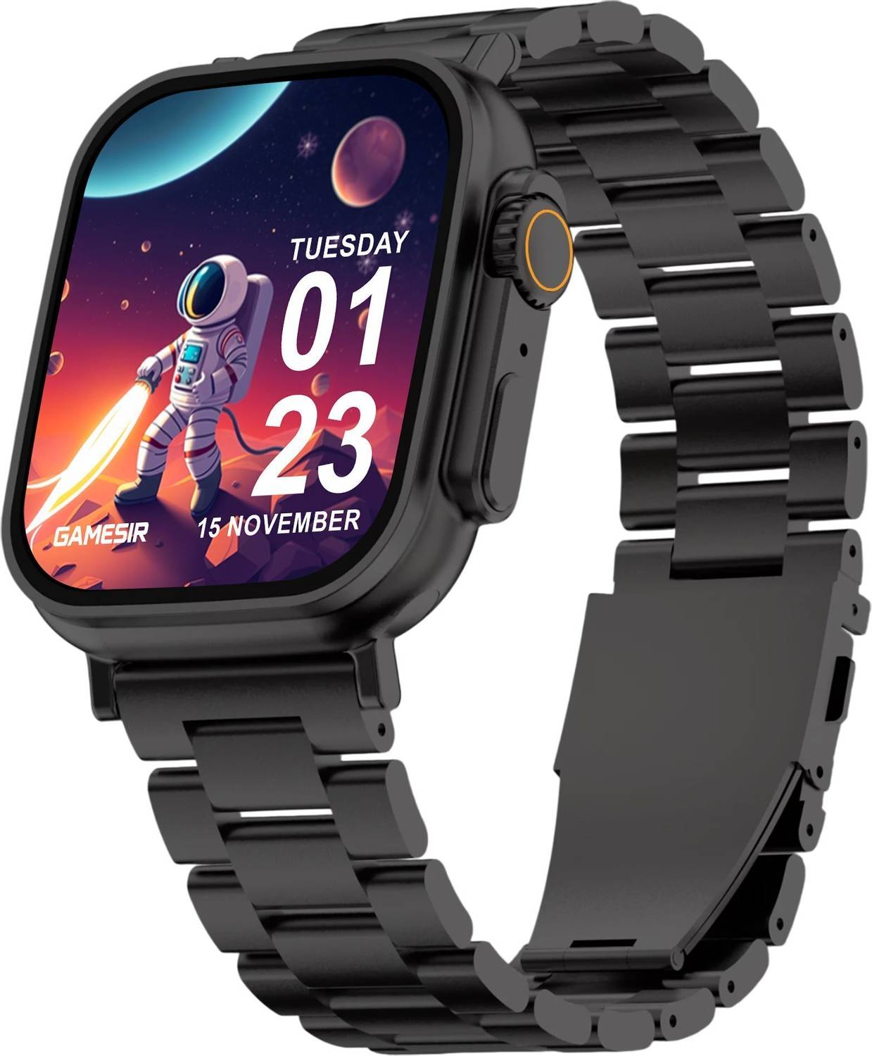 GameSir Black T800 Ultra Smartwatch Stainless Steel, BT Calling,