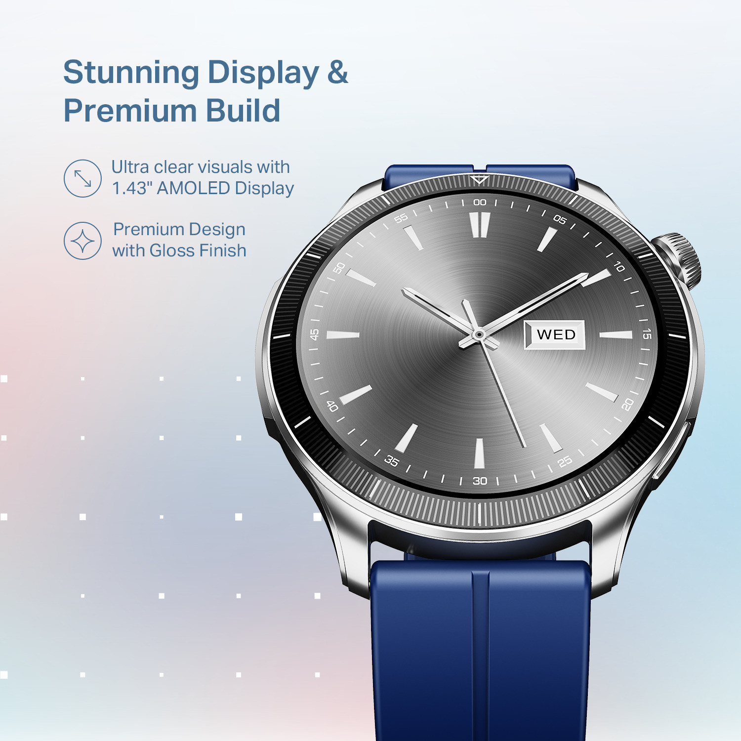 Image of boAt Chrome Eon, Premium Metal Body, AI Coach,1.43 inch (3.63 cm) AMOLED Round Display Smartwatch