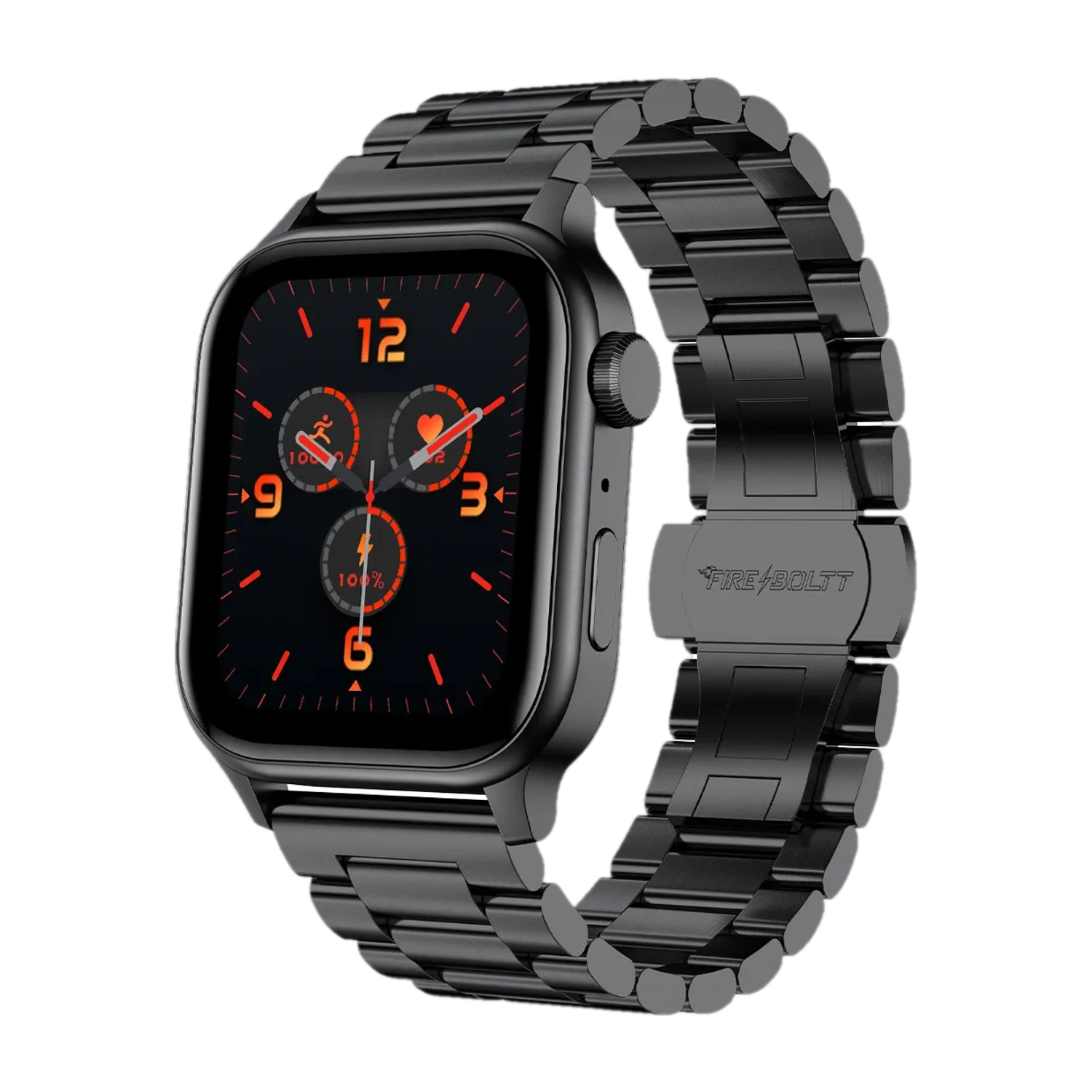 Fire-Boltt Rise Luxe Stainless Steel Luxury, 47mm (1.85) Display, Games, 120+ Sports Smartwatch