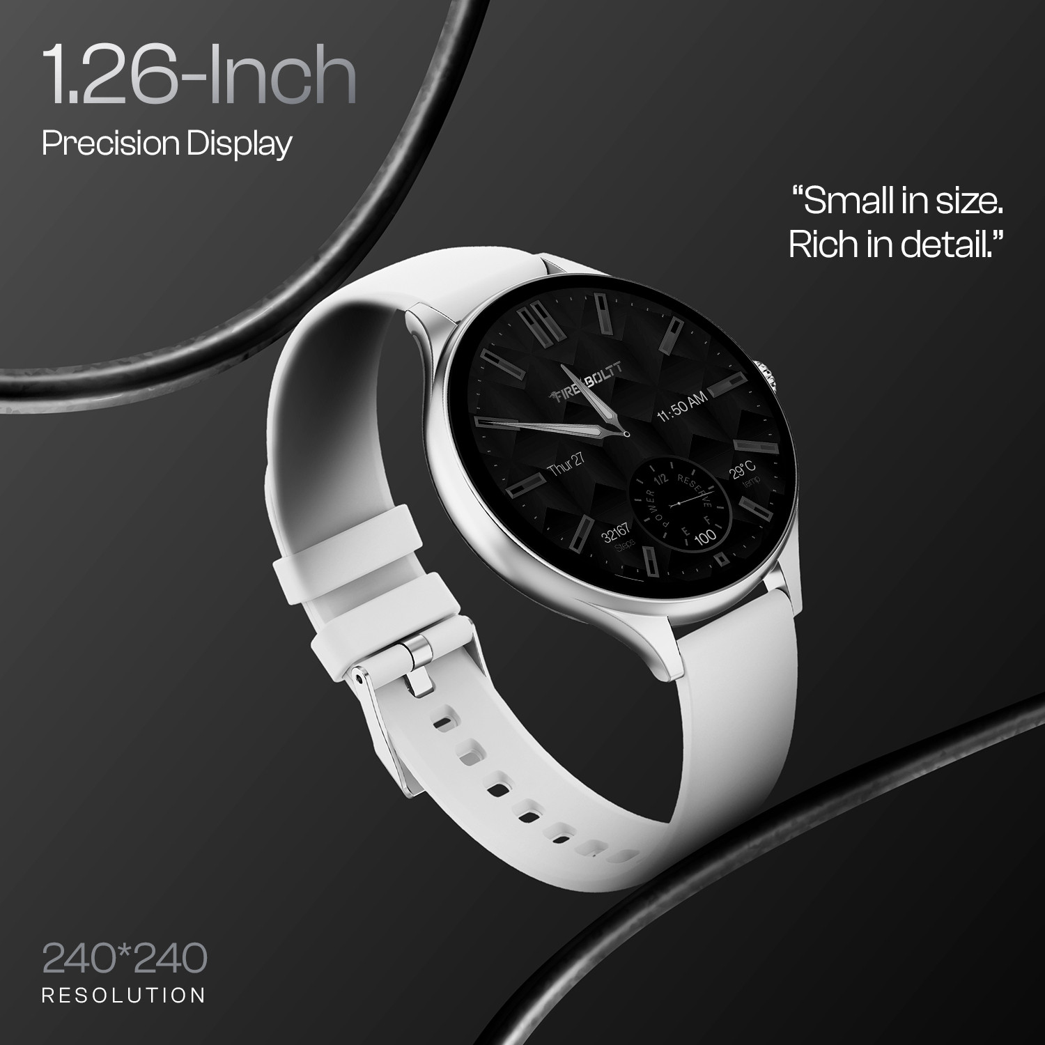 Image of Fire-Boltt Hurricane Air 1.26 Round Display Rotating Crown Metal Body Wireless Charging Smartwatch