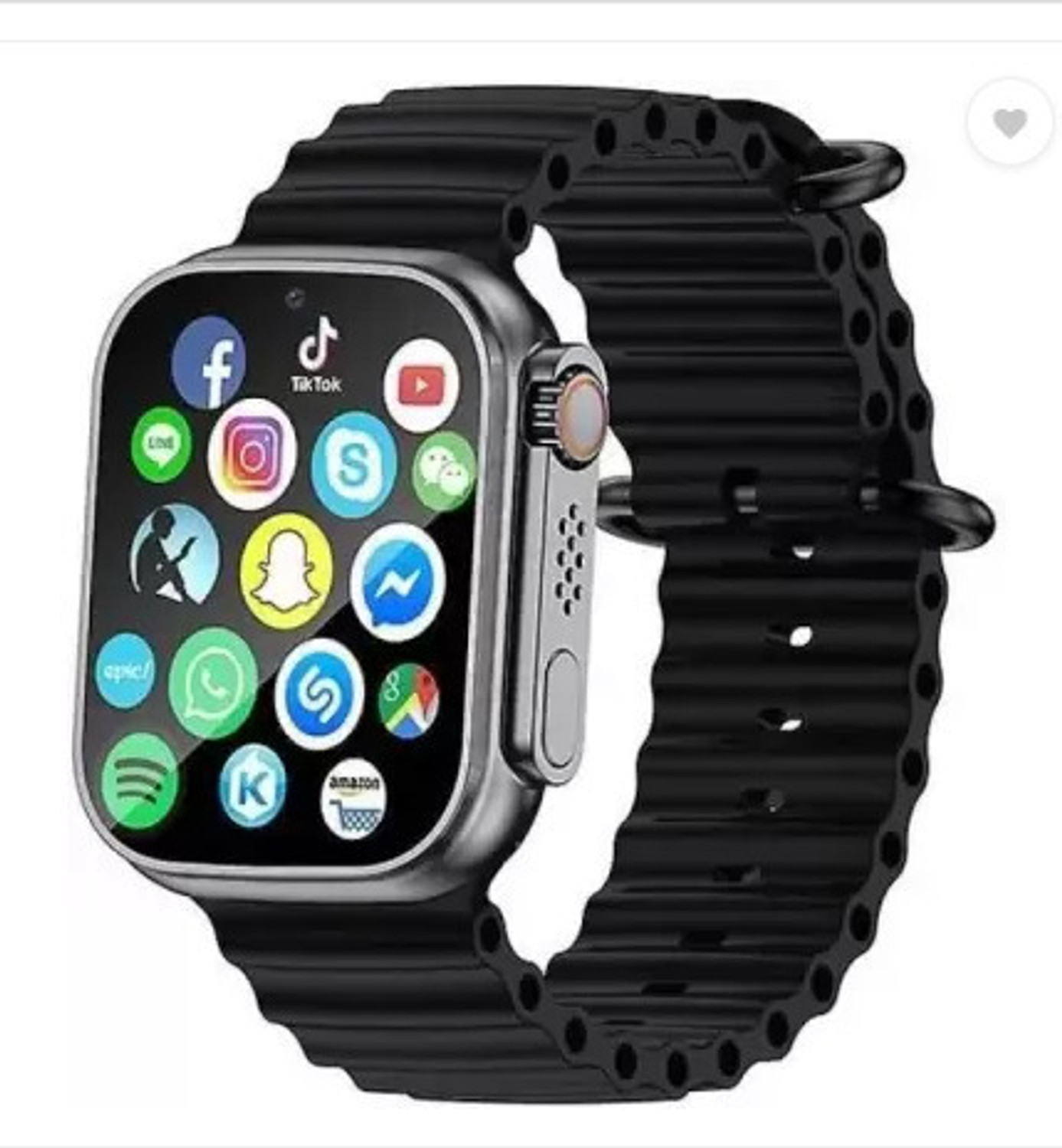 Image of TEXOVICT T800 Ultra smart watch with WiFi GPS Sim Card 4G S9 Smartwatch (Black Strap, Free Size)