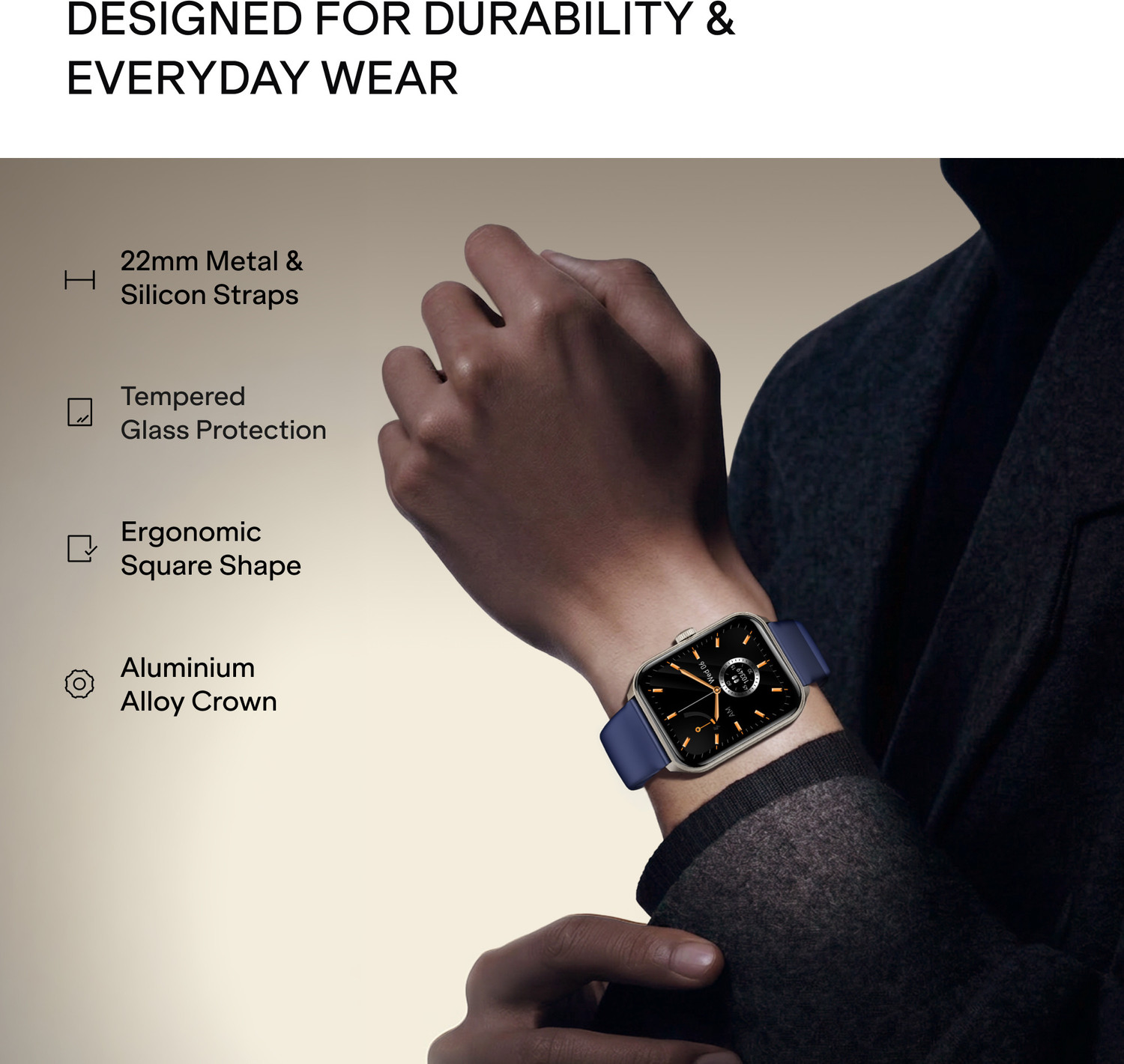 Image of boAt Wave Fury Pro w / 1.83'' HD Display, Metal Body, BT Calling & Functional Crown Smartwatch