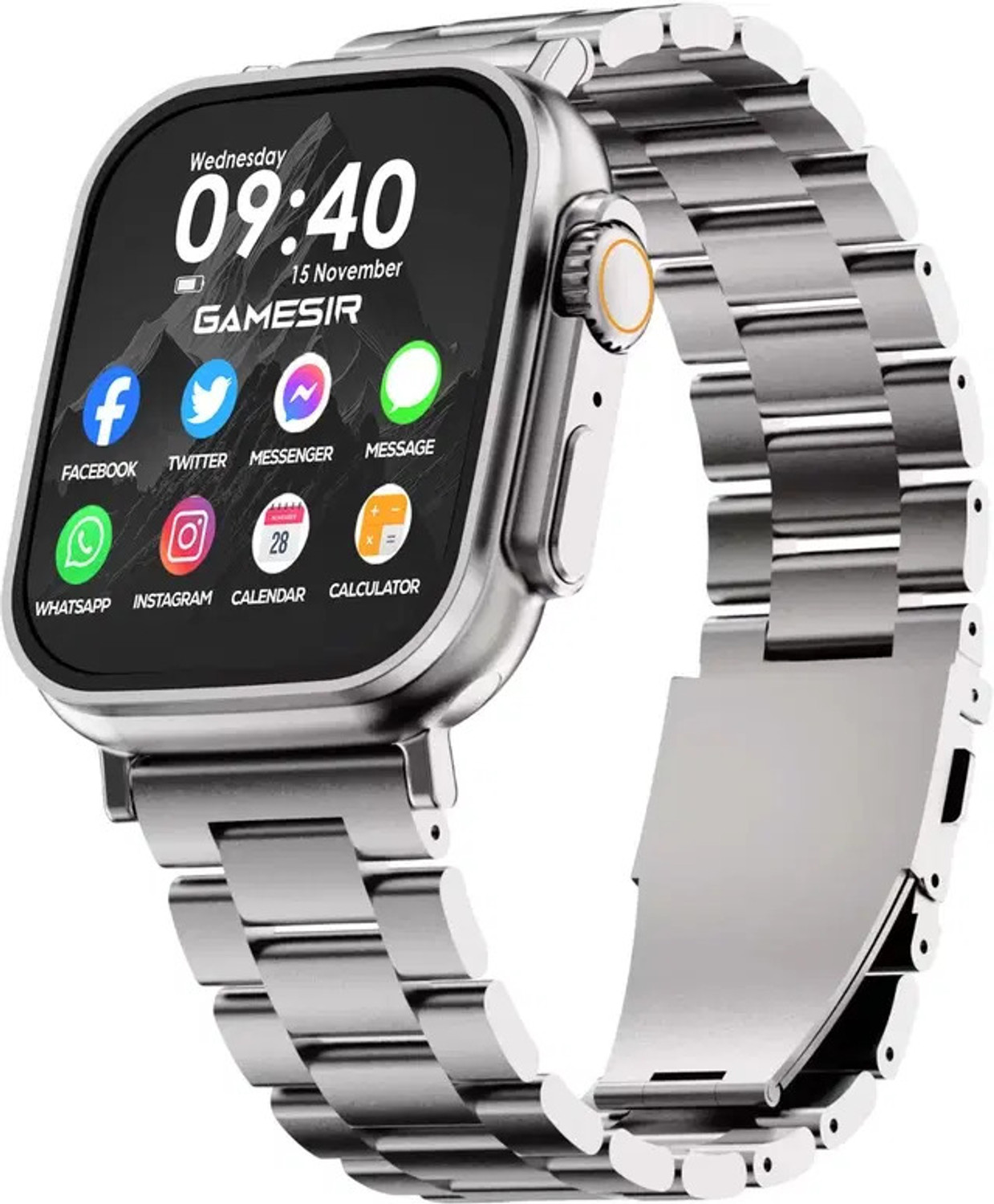 Image of zdea t800 ultra metal black smartwatch bluetooth fitness heart rate tracking T6 Smartwatch (Silver Strap, Free Size)