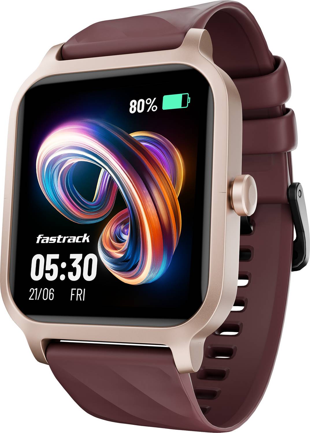 Fastrack Revoltt FS1|1.83 Display|BT Calling|Fastcharge|110+ Sports Mode|200+ WatchFaces Smartwatch(Wine Red Strap, Free Size)