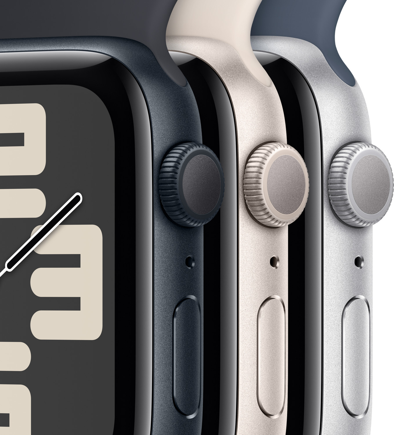 Image of Apple Watch SE GPS 40mm Silver Aluminium Case with Storm Blue Sport Band - M /L