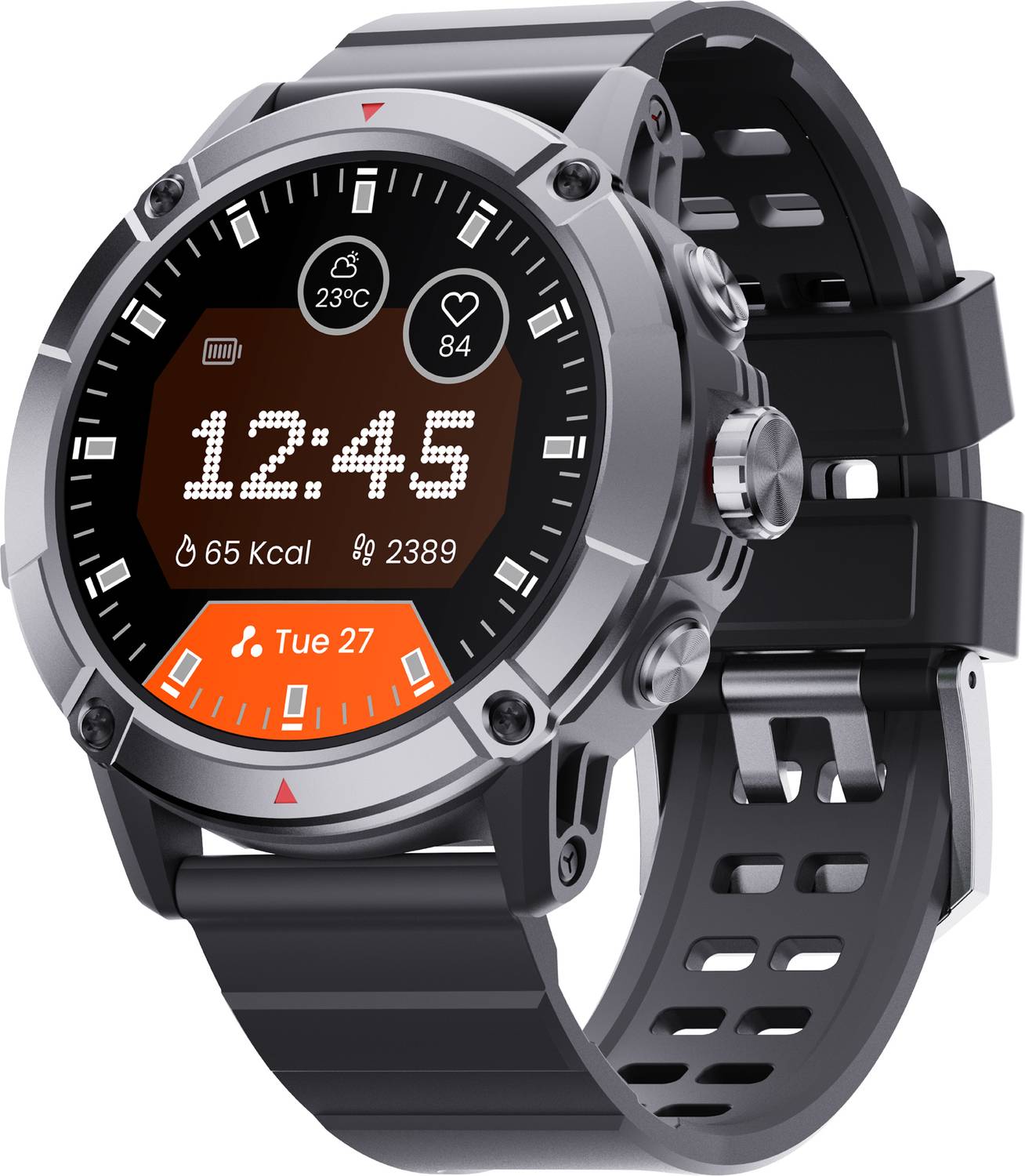 Ambrane Crest Pro 1.52'' display 360*360 High Resolution, 600 Nits Bright and BT Calling Smartwatch