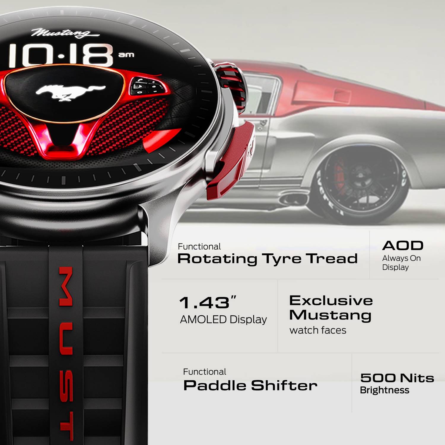 GOBOULT Mustang Racer 1.43" AMOLED Smartwatch - Image 4