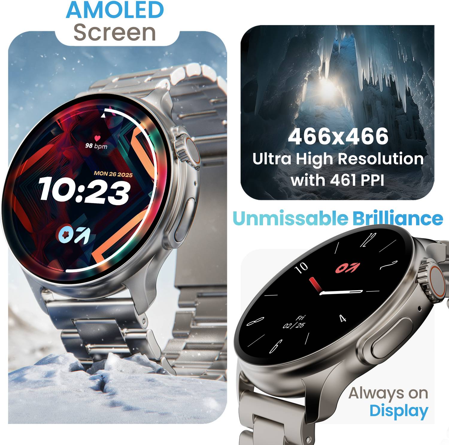 GOBOULT Crown R Pro 1.43'' AMOLED BT Calling Smartwatch - Image 3